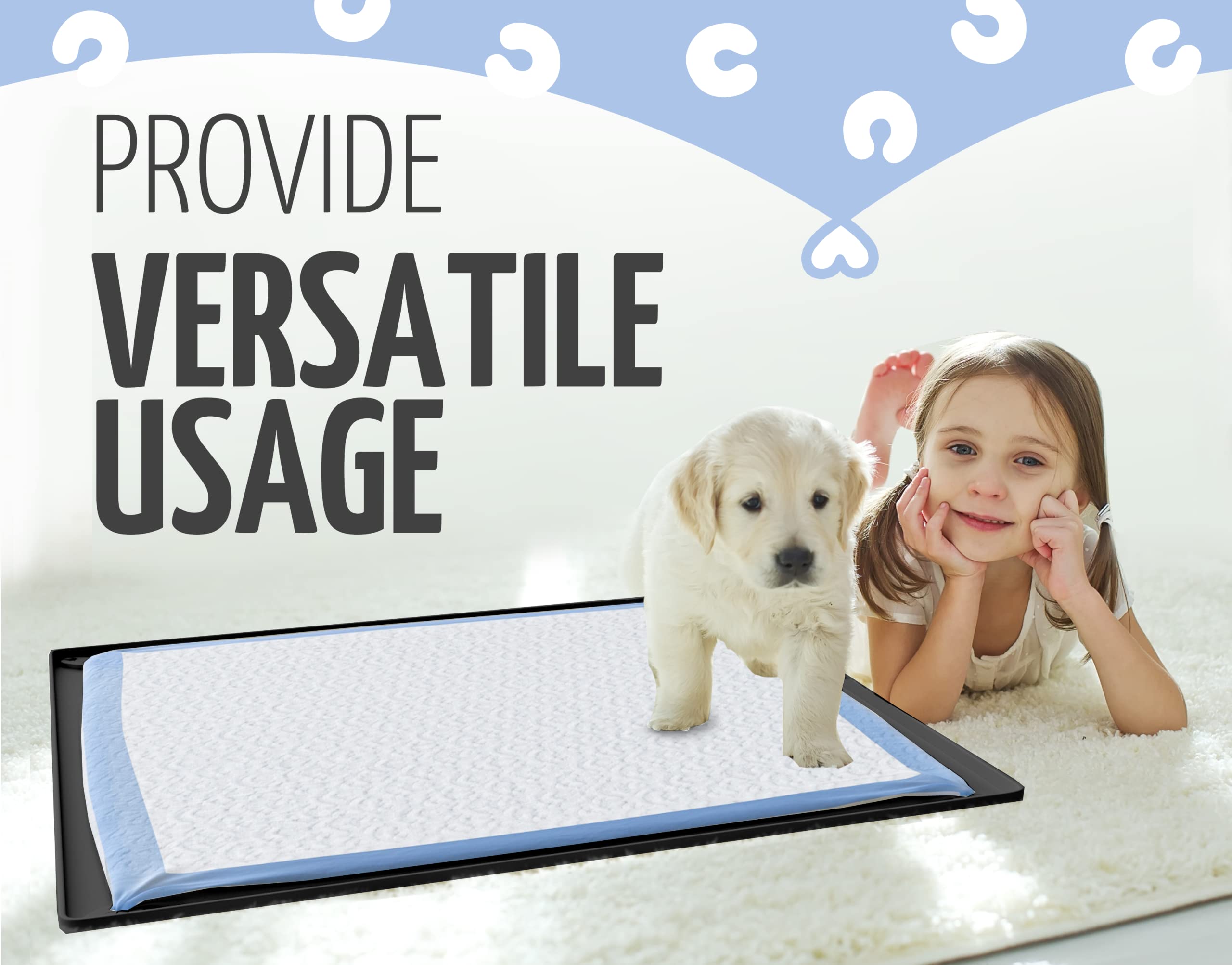 Skywin Tidyfriend Pee Pad Holder Tray 30 X 23 Inches, Silicone Dog Potty Tray, Easy To Clean No Spill Dog Potty Training Pad Hol