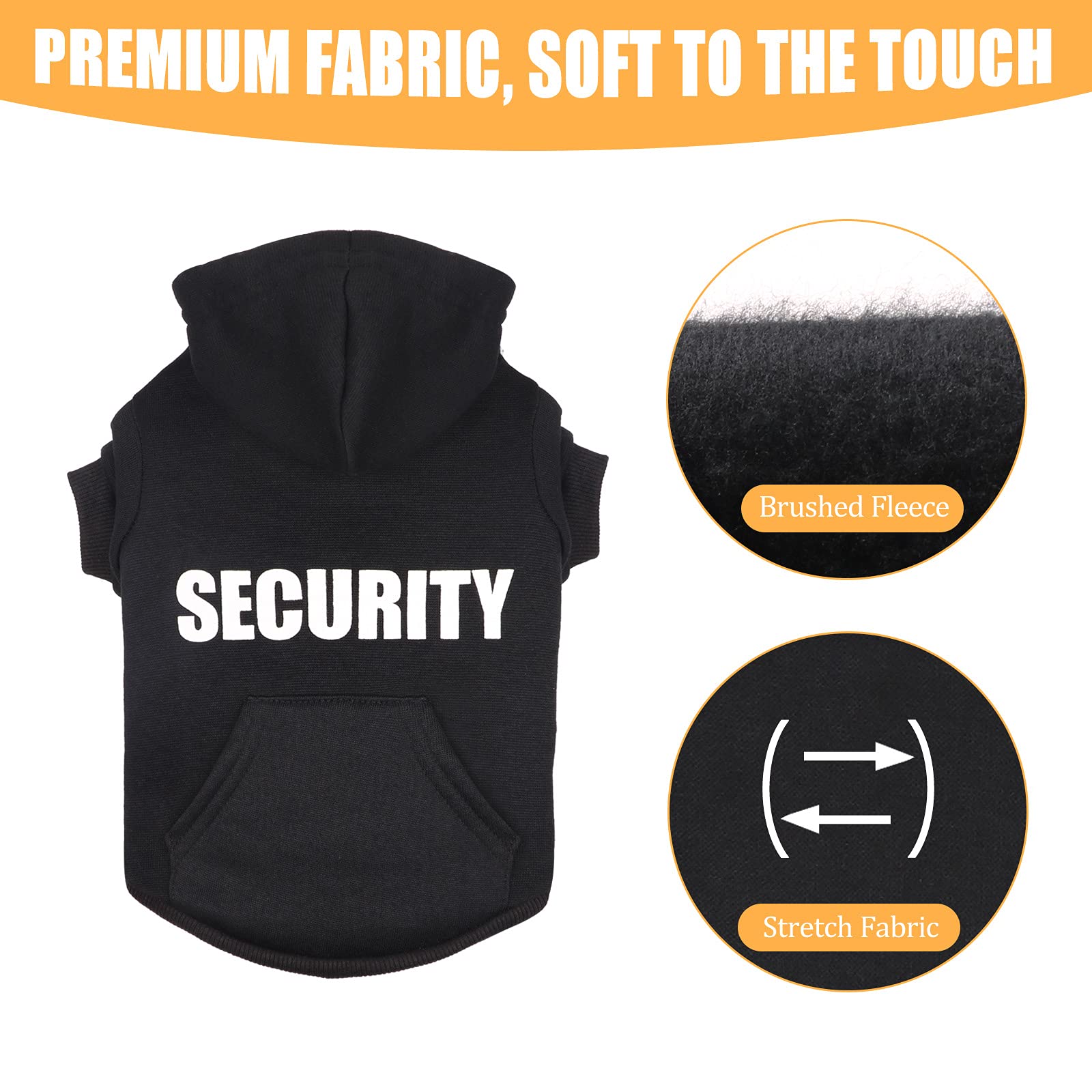 Uteuvili Dog Hoodie - Black Soft Brushed Fleece Sweater for Large Dogs (XL) - Model UTE140319
