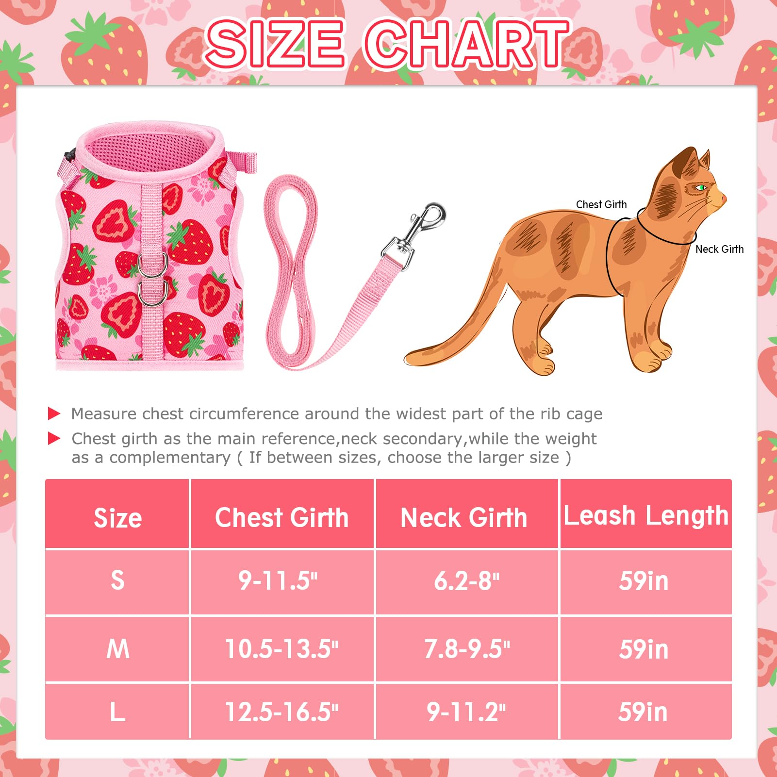 Pupteck Soft Mesh Cat Vest Harness And Leash Set Puppy Padded Pet Harnesses Escape Proof For Cats Small Dogs Rabbits Bunny