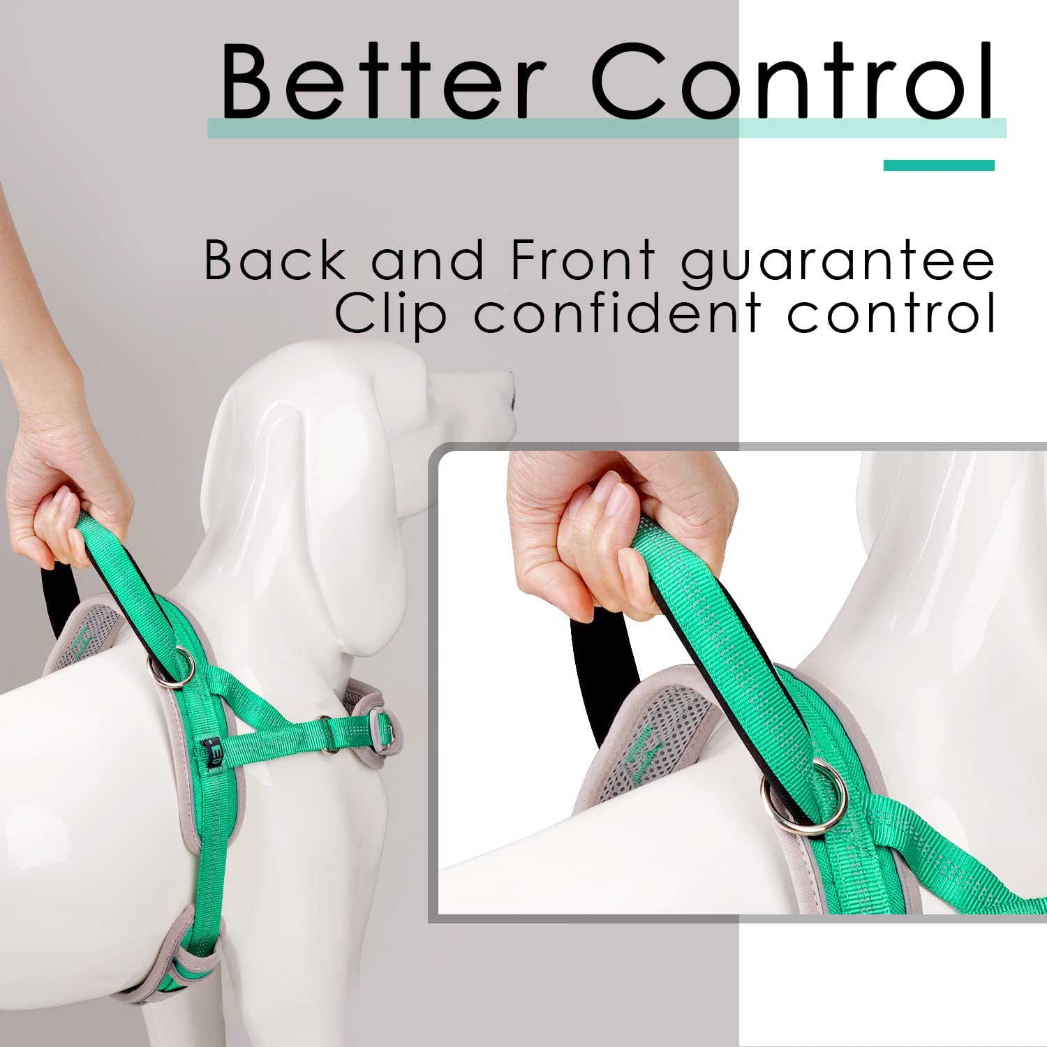 Adventuremore Dog Harness For Large Dogs No Pull, Sport Dog Halter Harness Reflective Breathable Dog Vest Escape Proof Dog Harness With Easy Control Front Clip Handle For Training Walking L Green