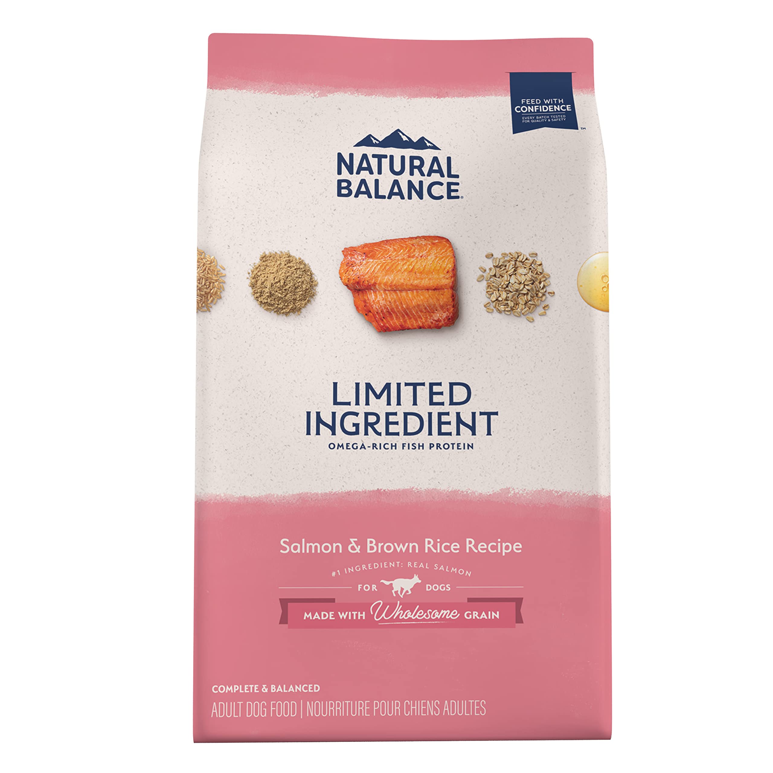 Natural Balance Limited Ingredient Adult Dry Dog Food with Healthy Grains, Salmon & Brown Rice Recipe, 24 Pound (Pack of 1)