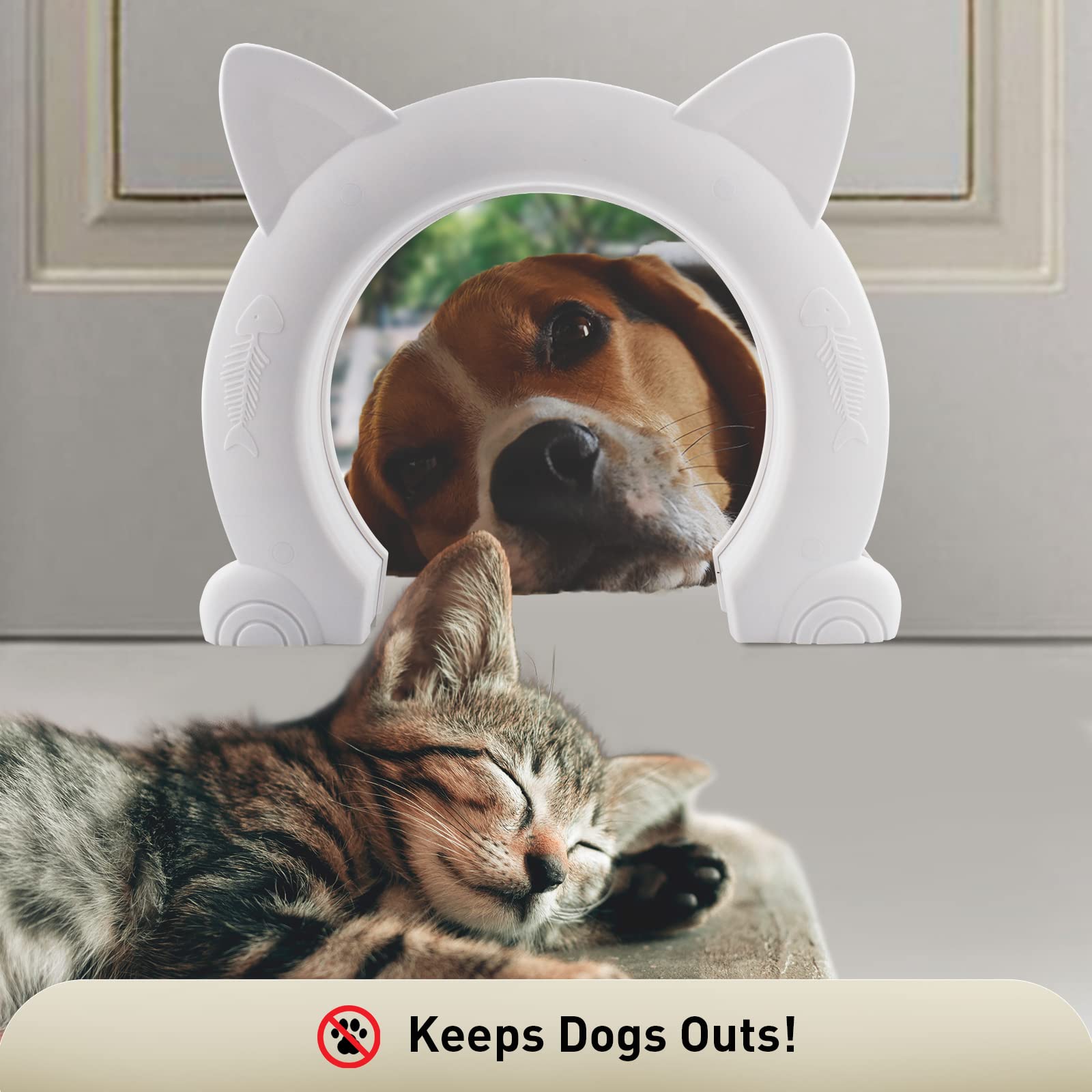 Cat Door,Wulikeke Interior Cat Door Pet Door for Cats Indoor Cat Door Fit Cats up to 25 lbs,with Screws Interior/Install Easily/