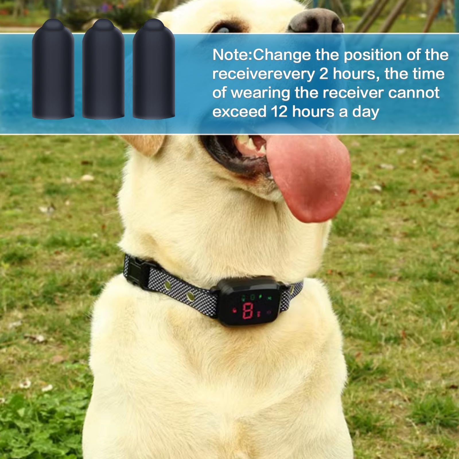 Sliverdew 16mm Black Column Rubber Sleeve for Prong Collar - 24 Shock Collar Tips Replacement for Dog Training & Anti Bark Collars