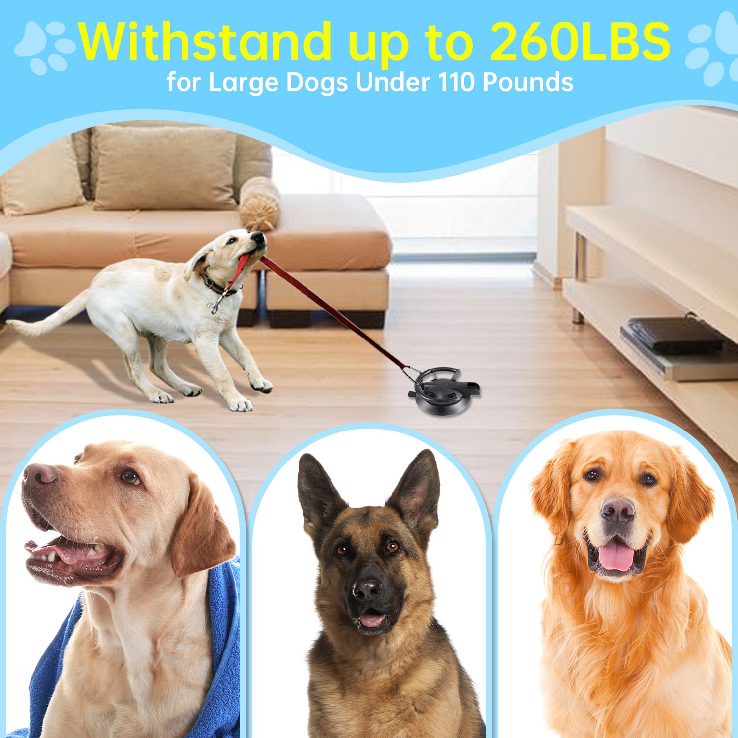 Hlogree Heavy Duty Dog Bathing Suction Cup For Large Dog Within 110Lbs, Pet Dog Cat Bath Holder Suction Cup Anchor For Grooming