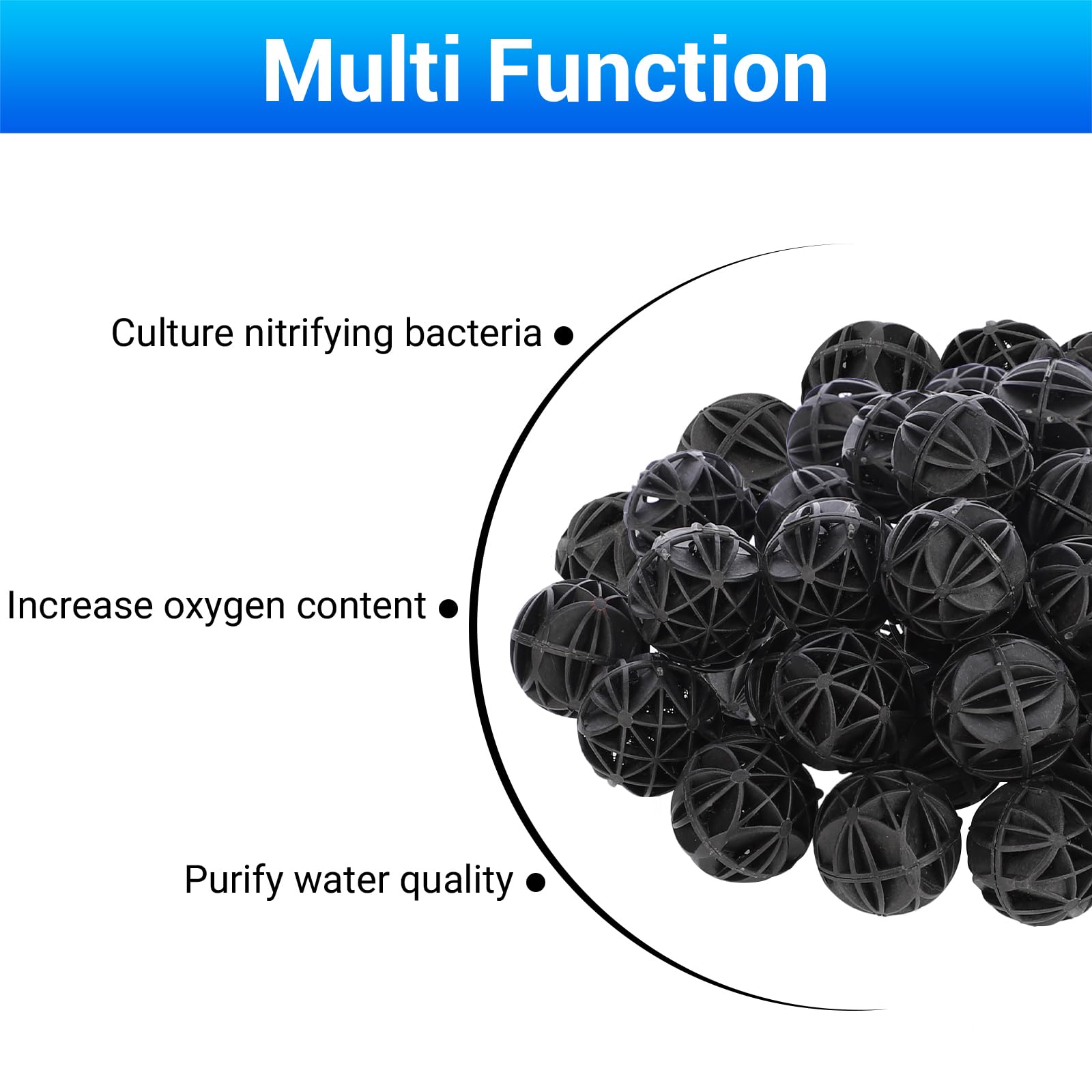 Segarty Aquarium Bio Balls, 1 Inch Koi Pond Filter Media Bio Ball With Sponge For Aquarium Filter Canister Filter Biological Fil