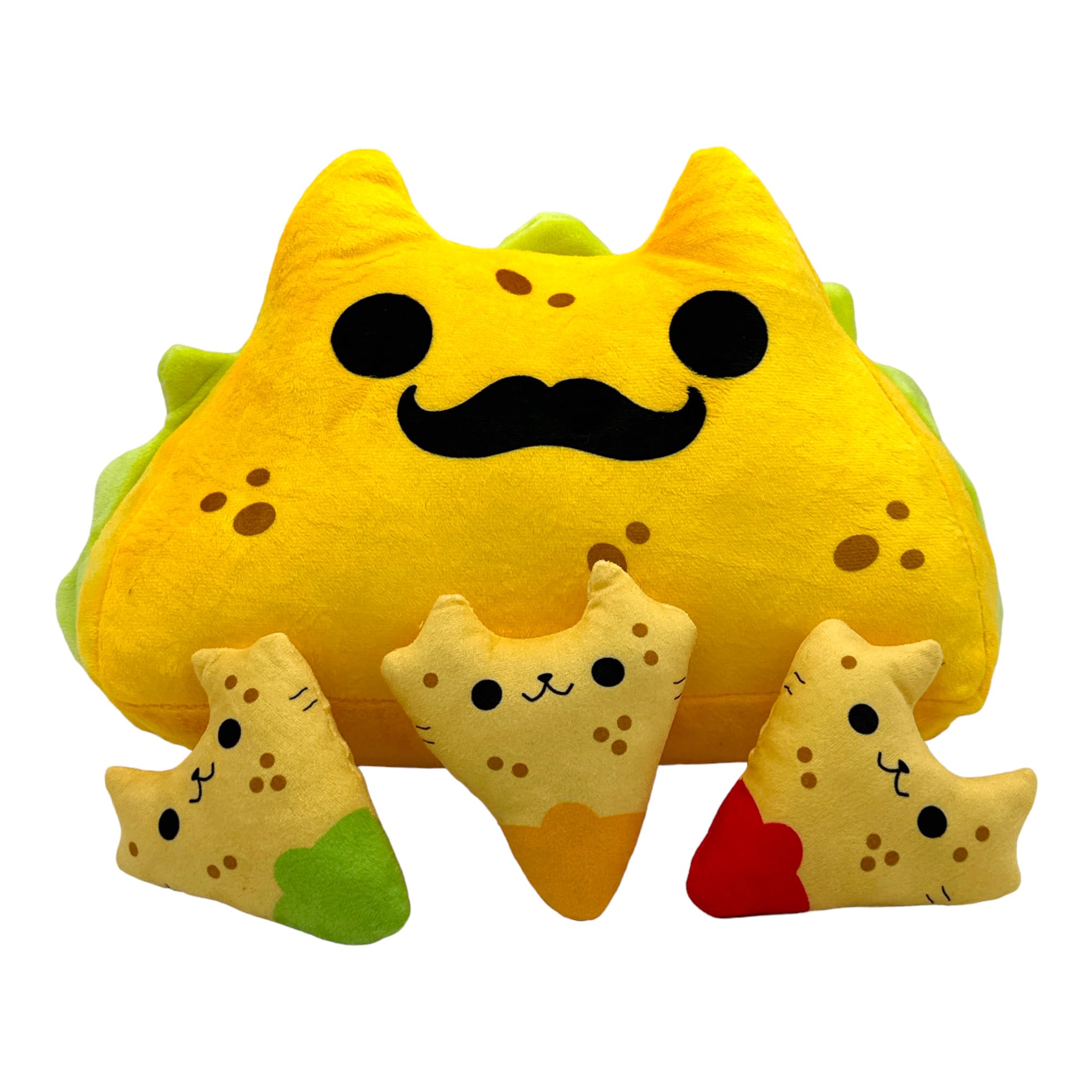 Mister Taco Cat Dog Toy Funny Cute Mexican Food Stuffed Chew Toy with Puzzle Treat Compartments and Reattachable Covers - Rip an