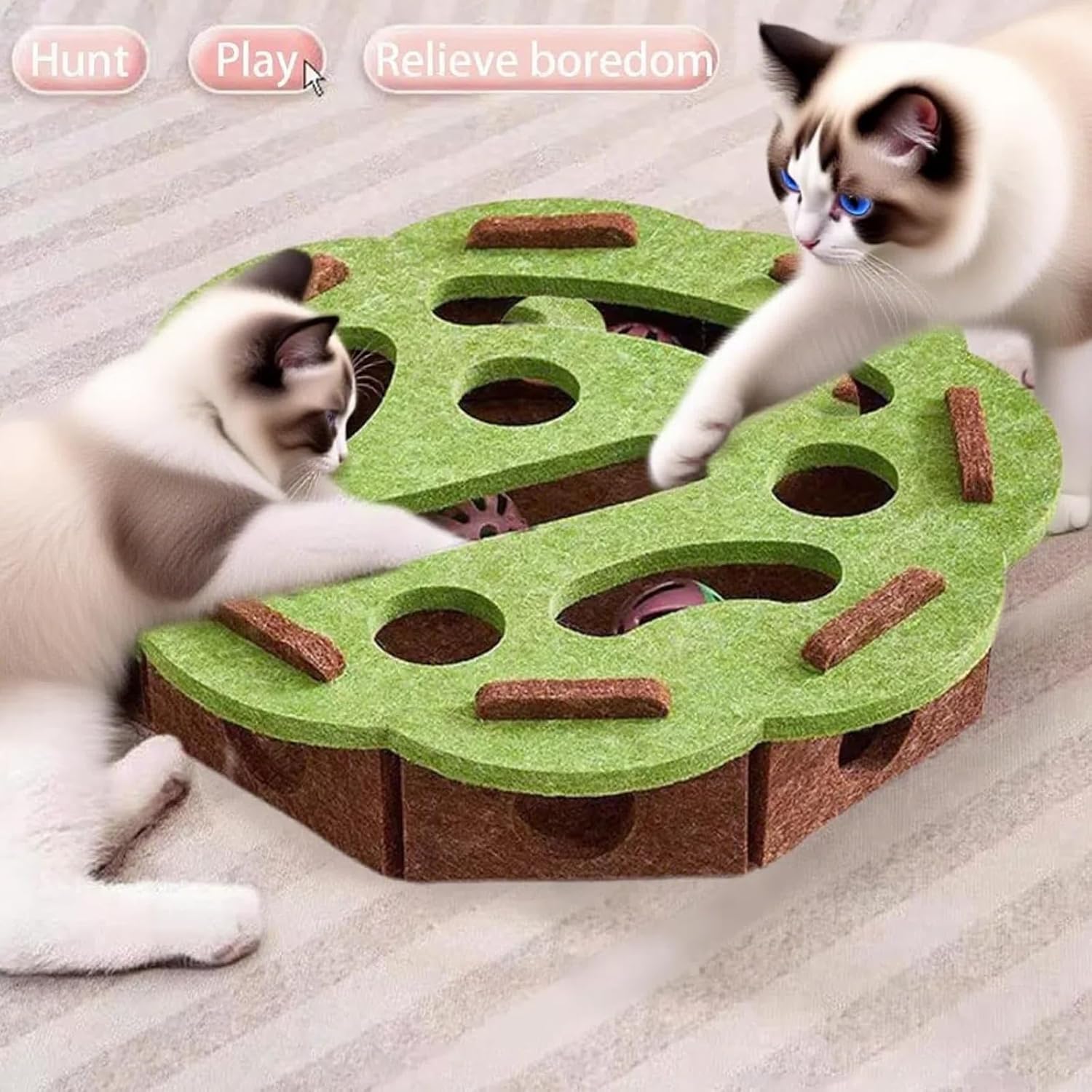 Cat Scratch Puzzle Box, Interactive Nail File Enrichment Maze, Mental Stimulation Toy for Cats and Kittens