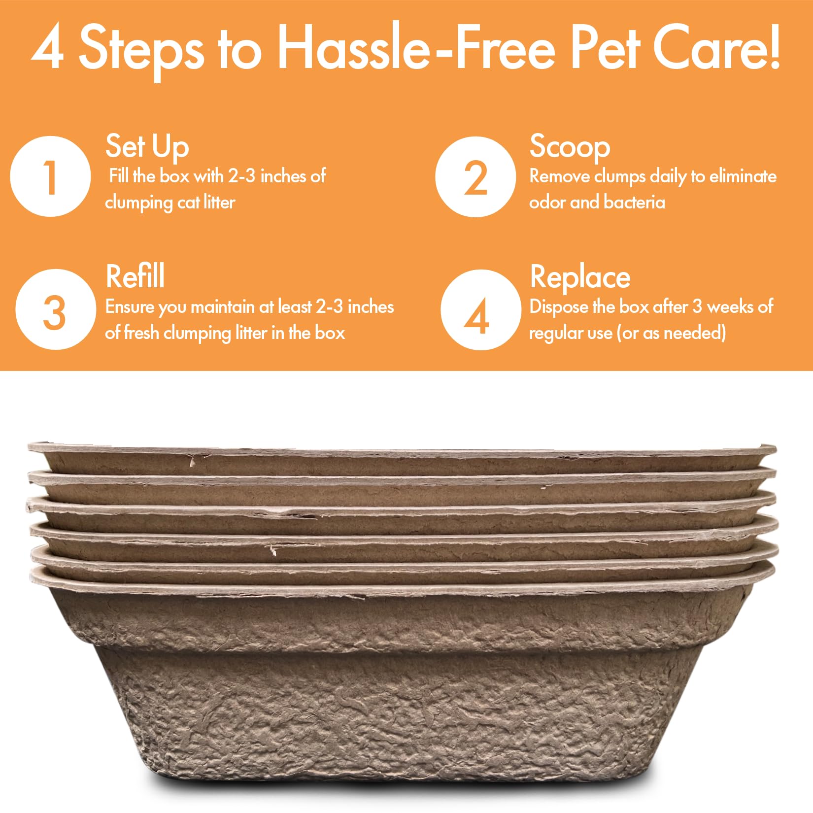 Disposable Litter Boxes (Brown, Large 6-Pack)