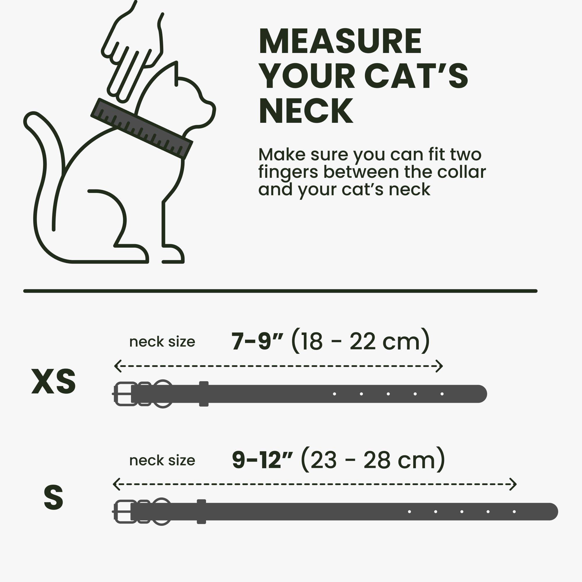 Bronzedog Leather Cat Collar With Removable Bells Non Breakaway Kitten Qr Tag For Girl Boy (7' - 9' For Cats, Black & Silver)
