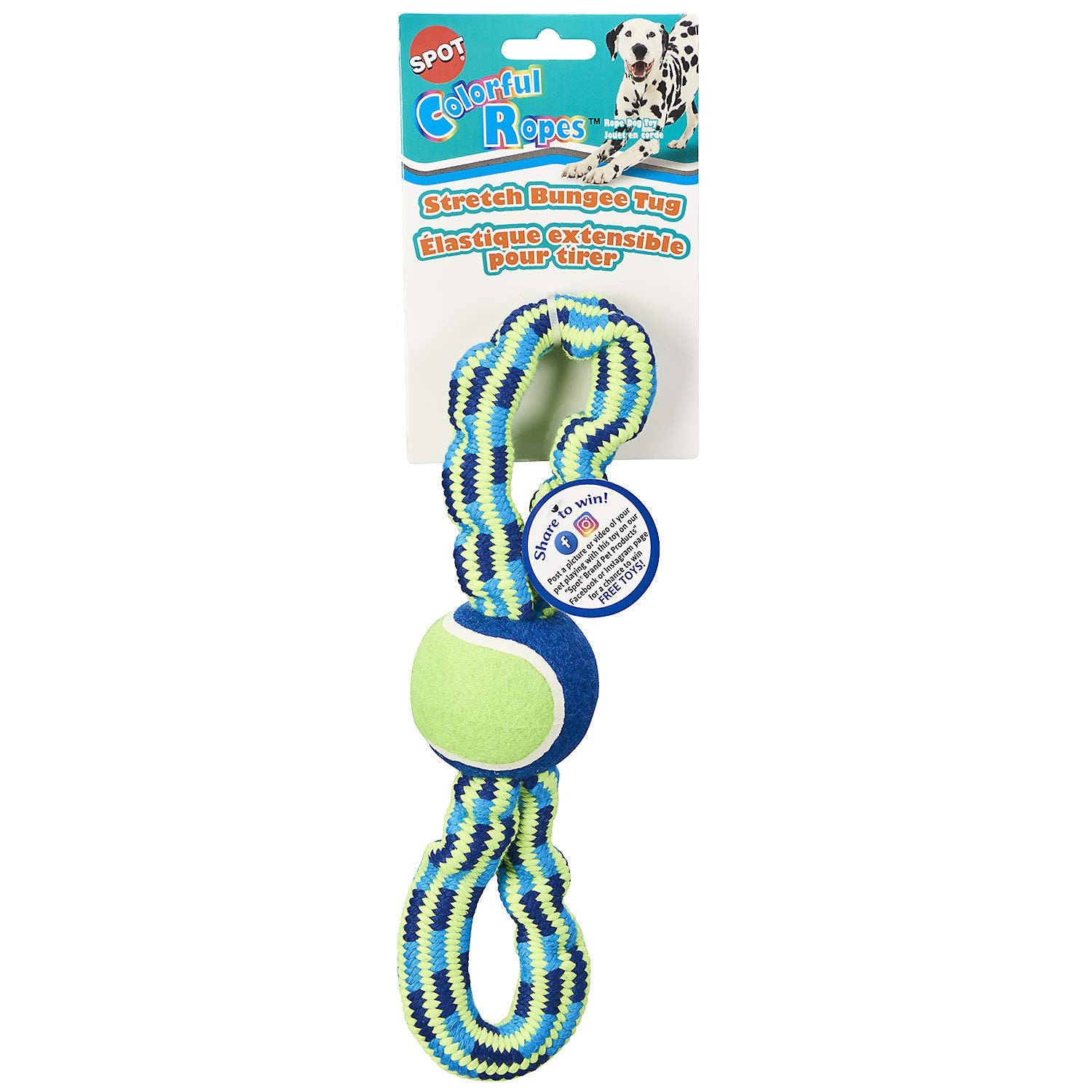 Spot Colorful Rope Bungee Dog Toy 13'', Multi (54402)