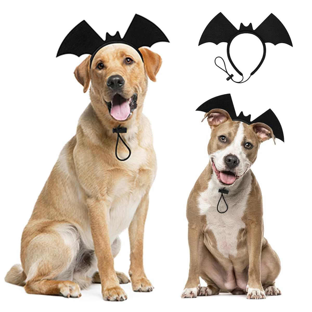 Vivifying Halloween Dog Bat Wing Headband 1 Pack – Adjustable Halloween Costume Accessories For Medium And Large Dogs, Cute Pet Headwear For Parties, Photos And Holiday Celebrations (Black)