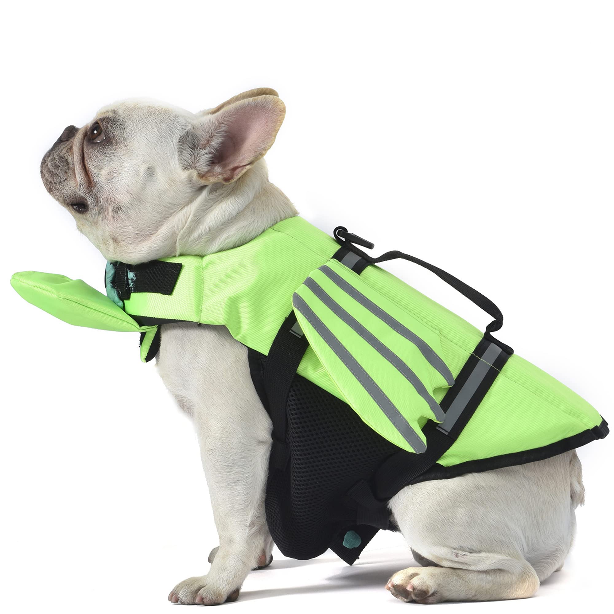 Petglad Dog Life Jacket, Wings Dog Life Vest With Chin Float Rescue Handle For Small Medium Large Dogs, Adjustable High Visibility Flotation Pet Safety Swim Vest For Swimming Boating (Green, Xs)