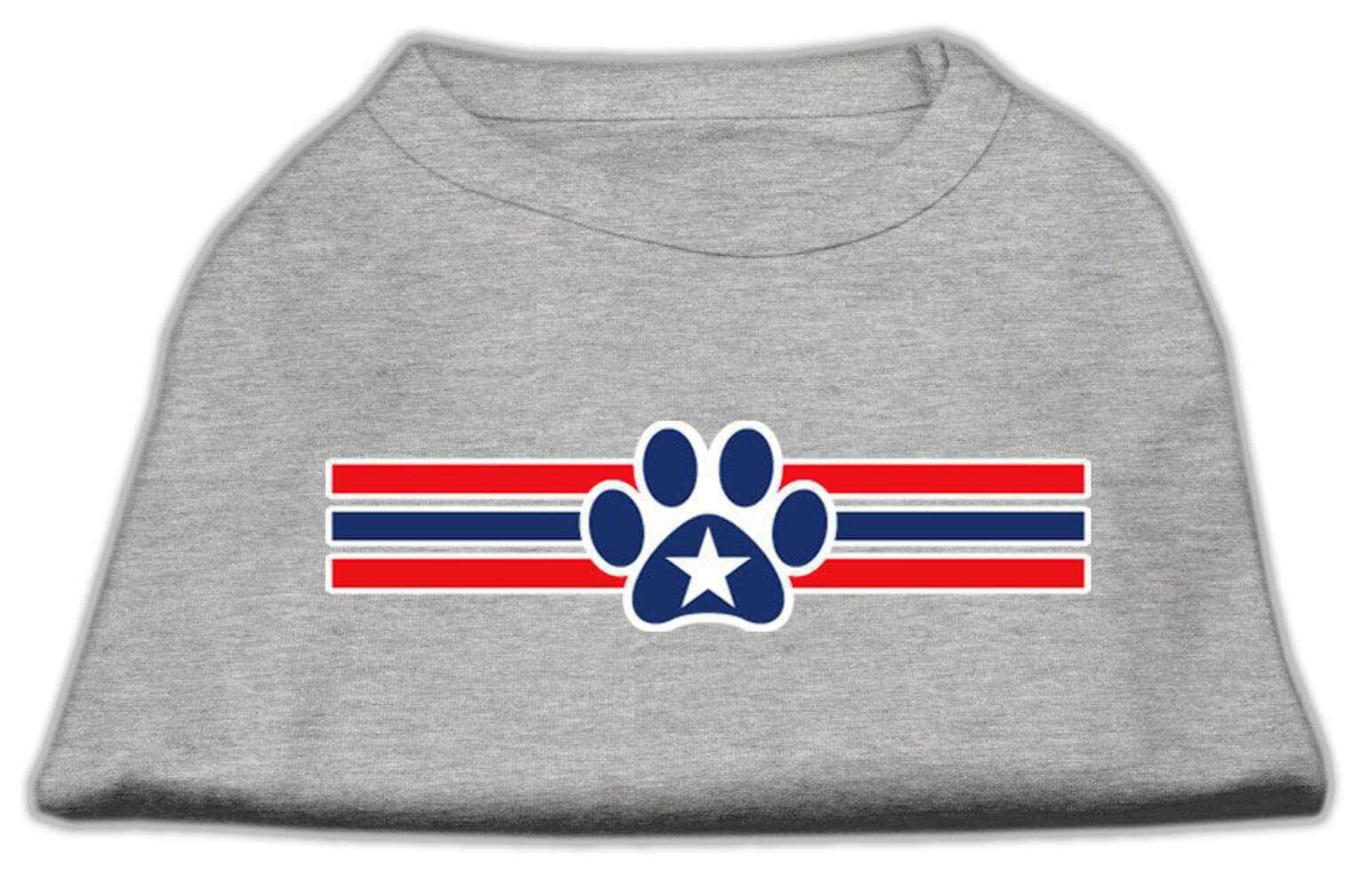 Mirage Pet Products 8-Inch Patriotic Star Paw Screen Print Shirts for Pets, X-Small, Red