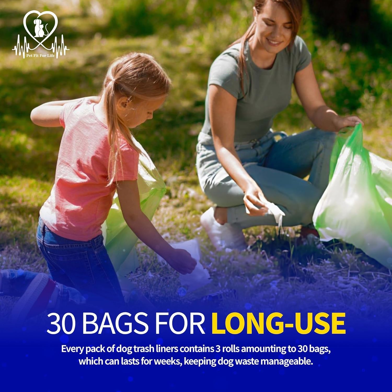 Pet Fit For Life 1.3 Gal Leak-Proof Wastebasket Liners - 3-Pack Of 10 Small Bags For Dog Droppings, Lawn, Garage, Home, Office,