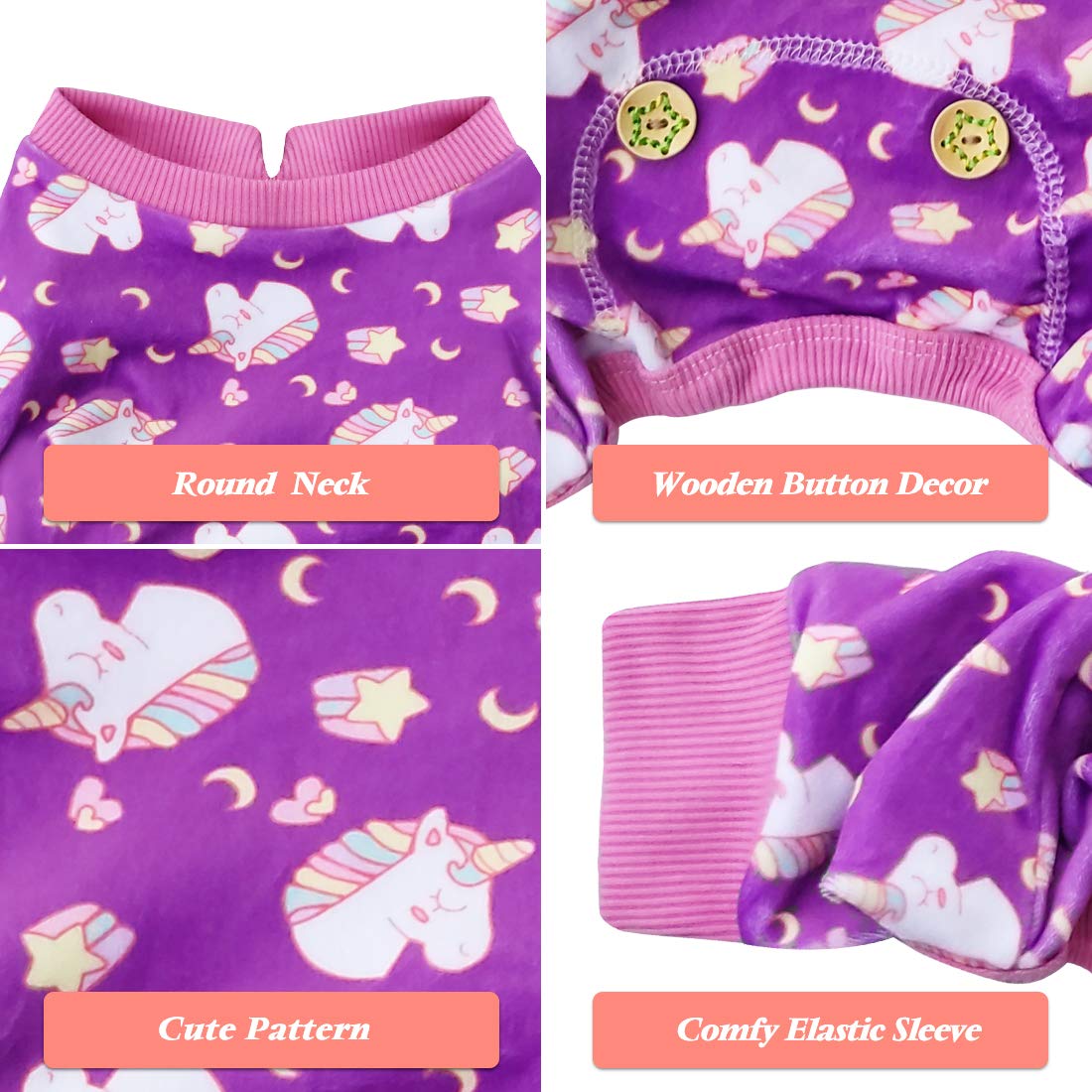 Kyeese Dog Pajamas Unicorn For Small Dogs Soft Material Stretchable Dog Pjs Cat Pajama Dog Clothes