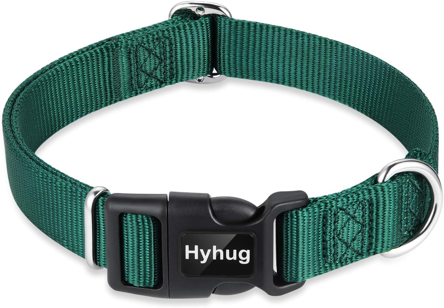 Hyhug Pets Solid Color Classic Regular Heavy Duty Basic Collar For Large Breeds Dogs Daily Use, Unique Design Adjustment Triglid