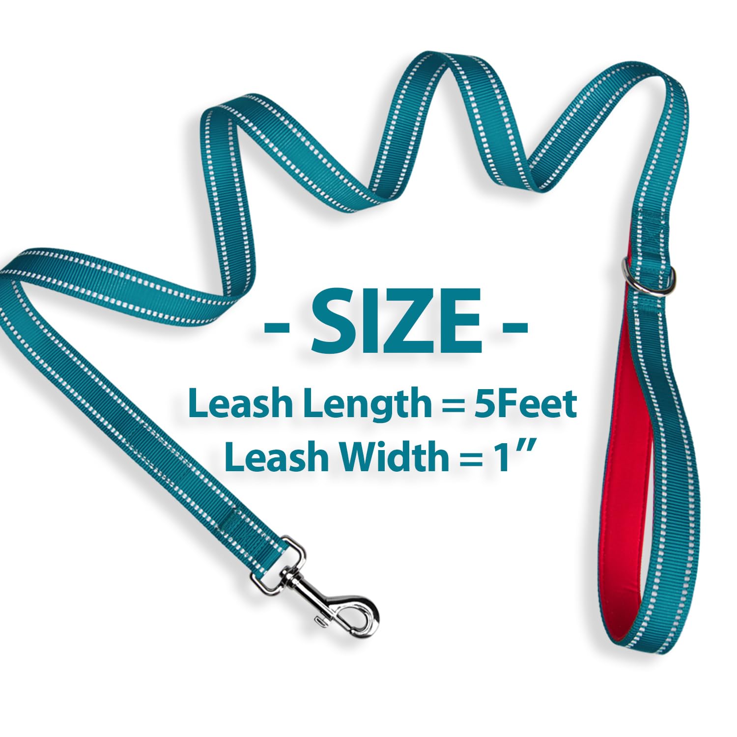 Phoepet 5 Feet Dog Leash With Comfortable Padded Handle Easy Snap Clasp - Reflective Walking Lead For Large, Medium & Small Bree