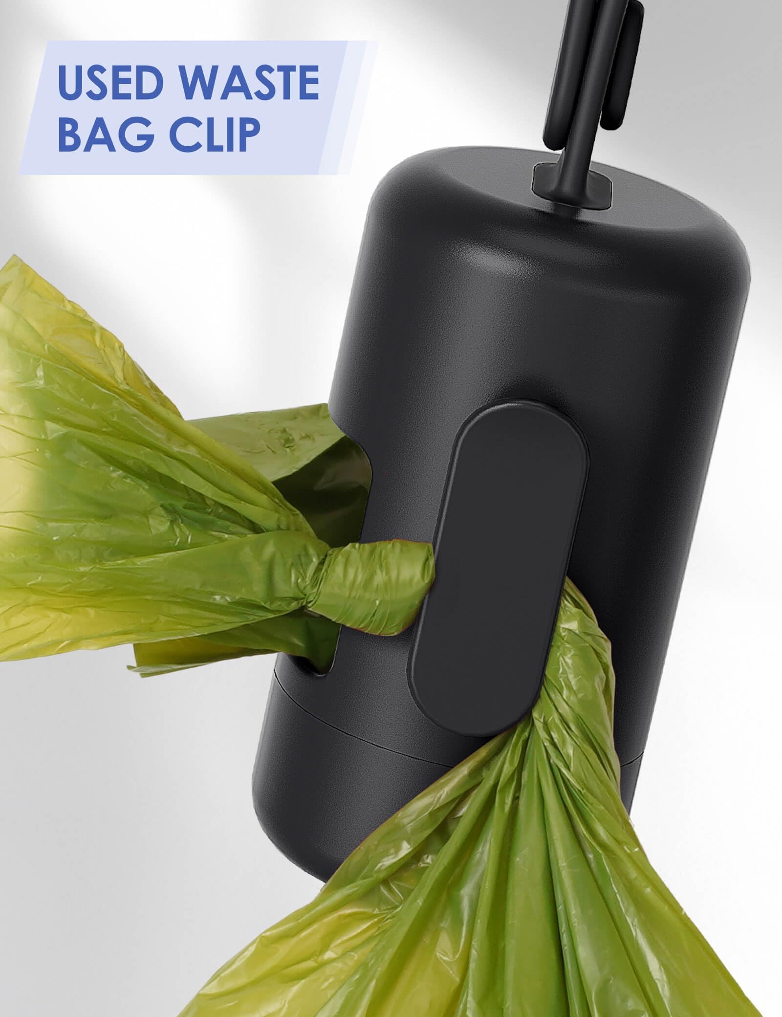 Gobeigo Dog Poop Bag Holder?Convenient Hook for Used Bags??Silicone Strap Fits Any Leash??Large Opening for Easy Dispensing?with