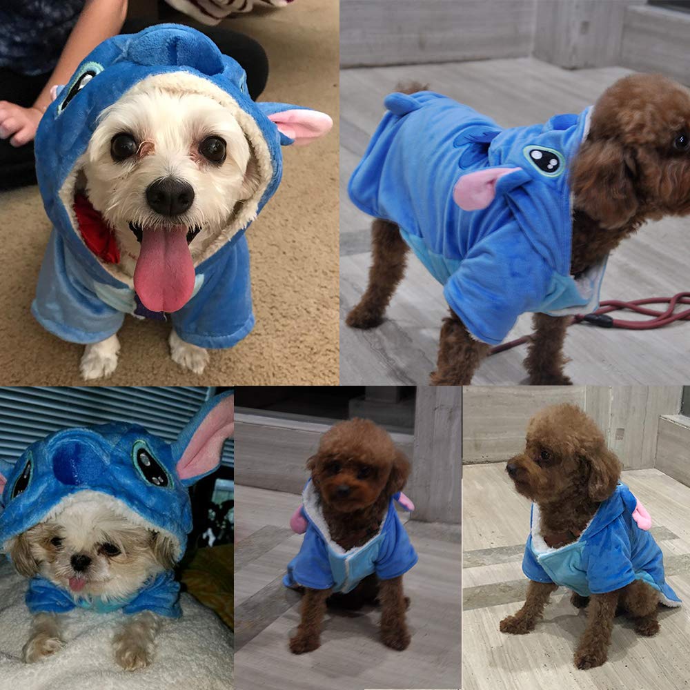 Pet Costume,Gimilife Dog Hoodie,Pet Xmas Pajamas Outfit, Pet Coat For Small Medium Large Dogs And Cats,Pet Disney Stitch Cartoon,Halloween And Winter -Xl