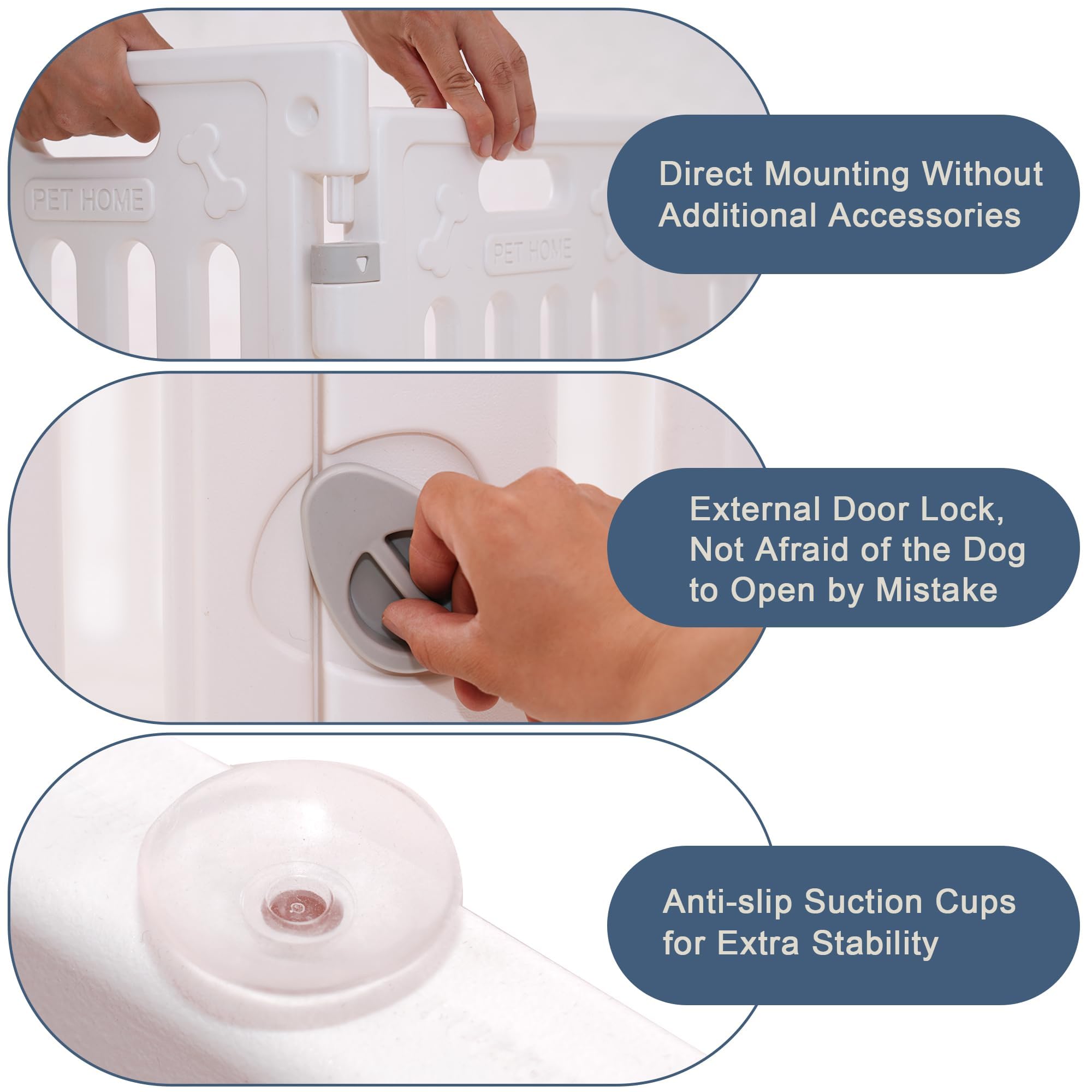 Dog Playpen With Door, Diy Shape Combination Puppy Pen,25.5'' H 10-Panel Dog Fence,Non-Slip & Secure Pet Gate, Easy To Assemble