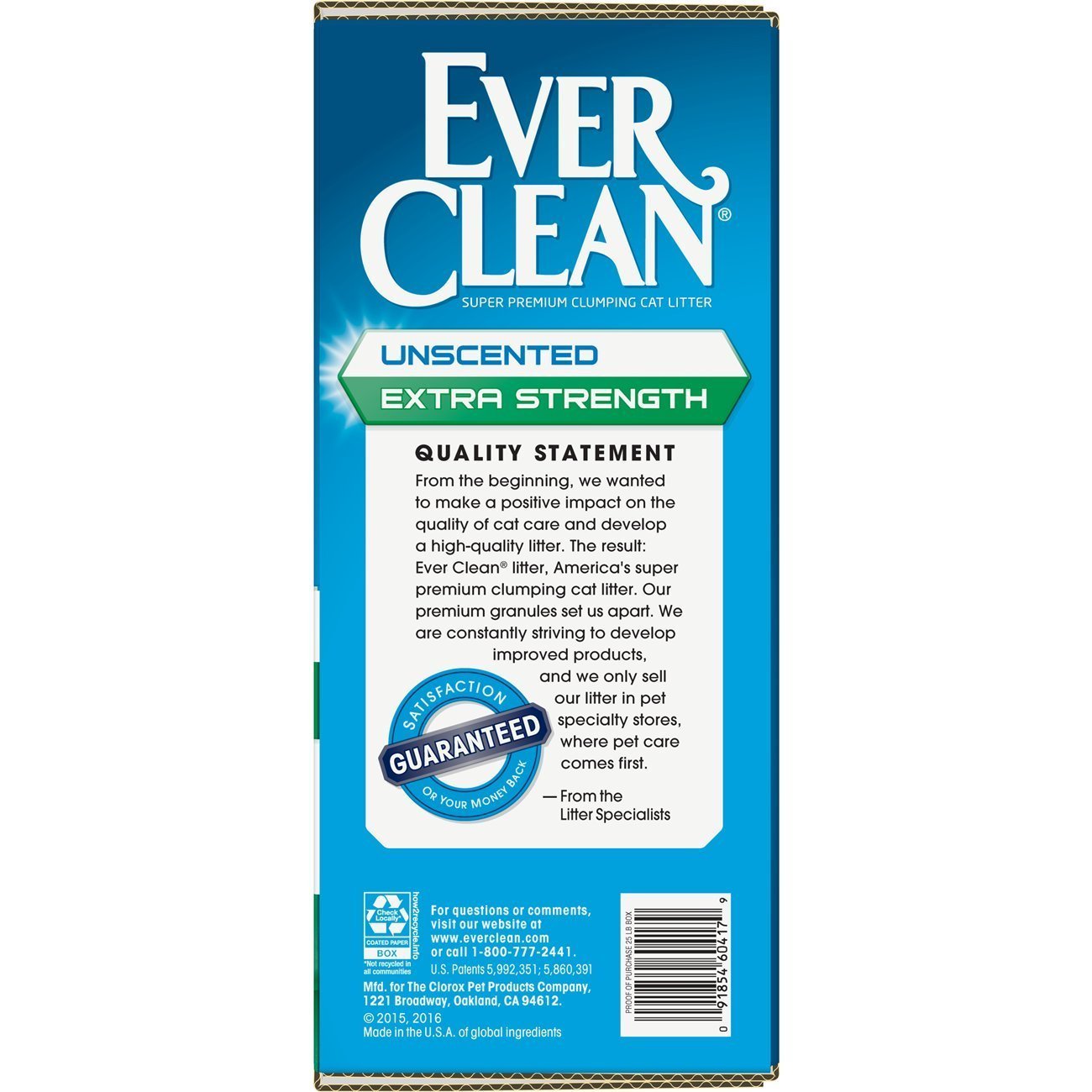 Ever Clean Extra Strength Clumping Clay Pet Litter For Cats, 25 Lb Box