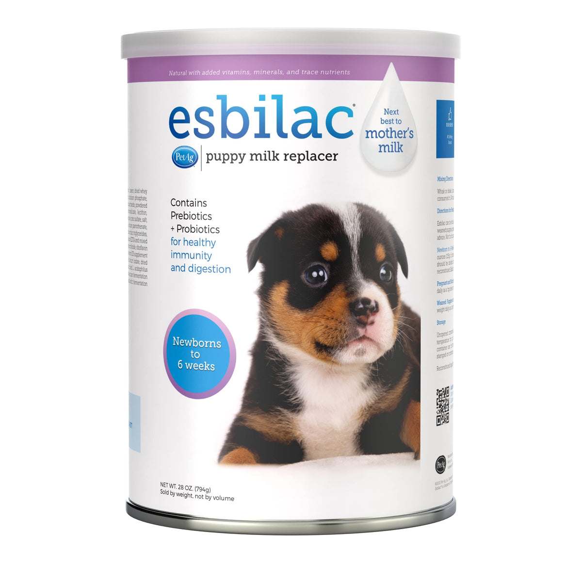 Pet-Ag Esbilac Puppy Milk Replacer Powder - 28 Oz - Powdered Puppy Formula With Prebiotics, Probiotics & Vitamins For Puppies Ne