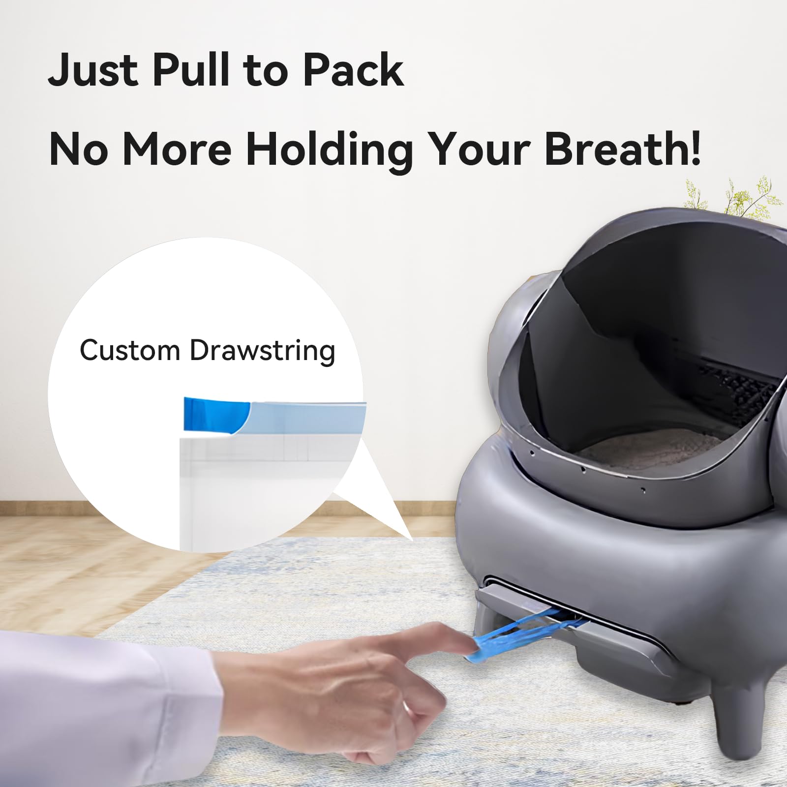 60 Count Heavy Duty Cat Litter Box Bags - Compatible with Neakasa M1 and PetPivot AutoScooper 11 Open-Top Self-Cleaning Litter B