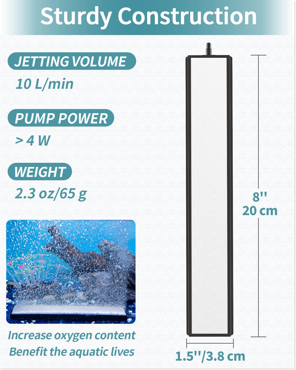 Pawfly 8 Inch Air Stone Bar Micro Bubble Diffuser Release Tool With Suction Cup Clip Accessory For Nano Air Pumps Dwc Buckets And Fish Tanks