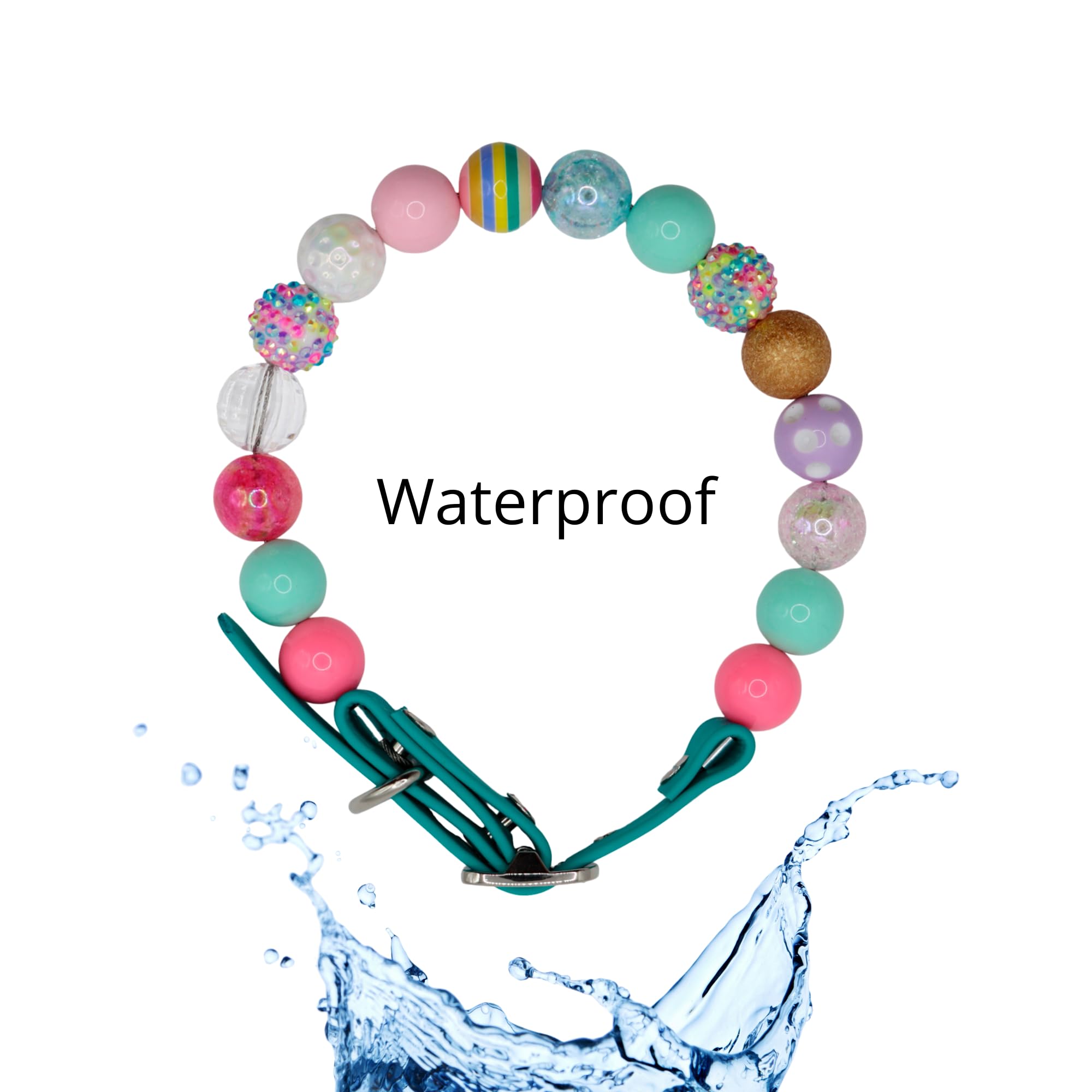 Adjustable Pet Collar For Small Medium And Large Dogs Beaded Silicone Dog Necklace Handmade Girl Bling Fancy Female Cats Pretty