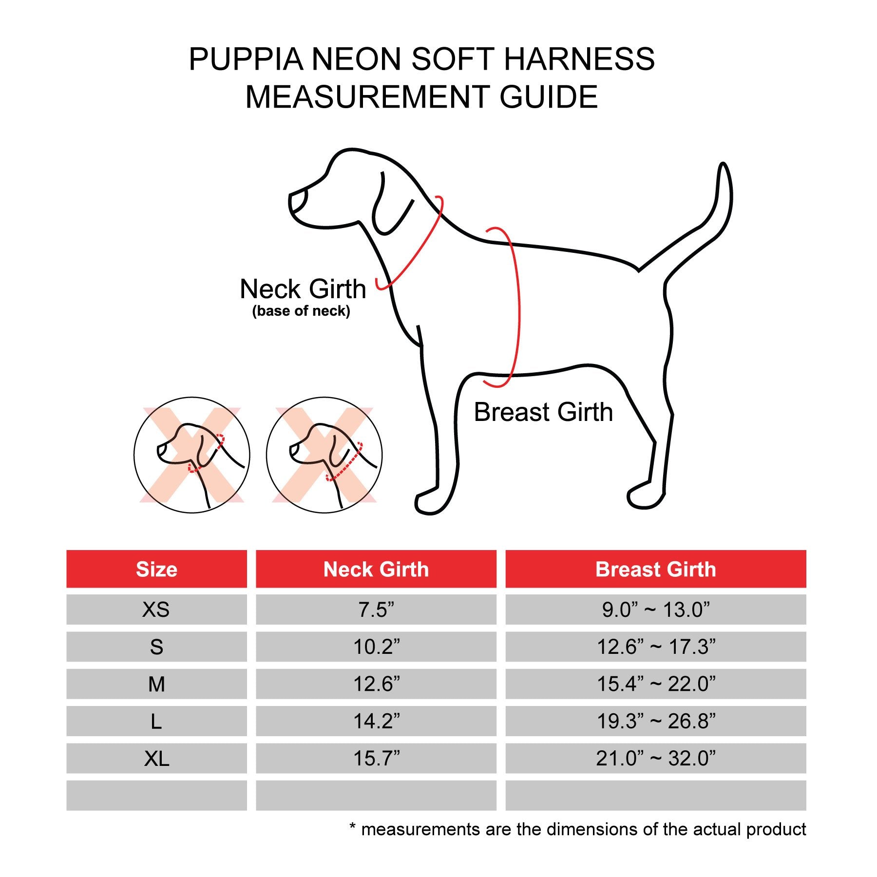 Puppia Soft Harness A Xs Over-The-Head Soft Mesh Harness Neon Orange