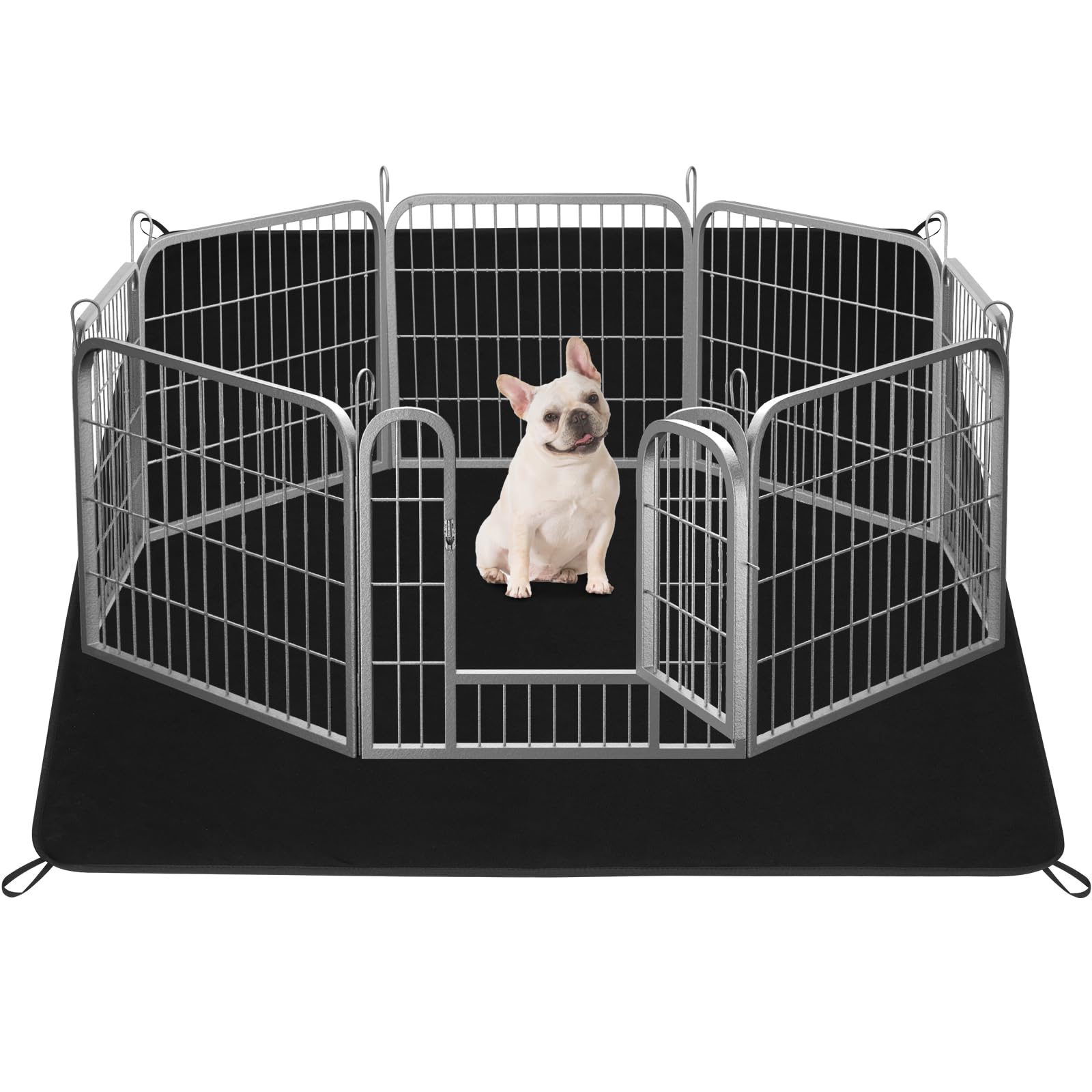Dog Fence Puppy Pen Outdoor Pet Playpen Portable Dog Kennel Indoor Play Yard Gate For Small Medium Dogs Rabbits Cats With Bottom