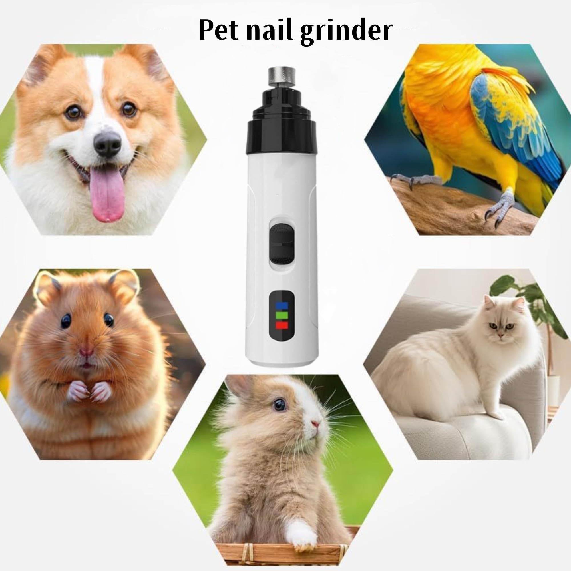 Heusom Silent Groom Pro Nail Grinder, 2025 New Heusom Dog Nail Trimmer, Rechargeable USB Charging Pet Nail Grinders for Dog, Ele