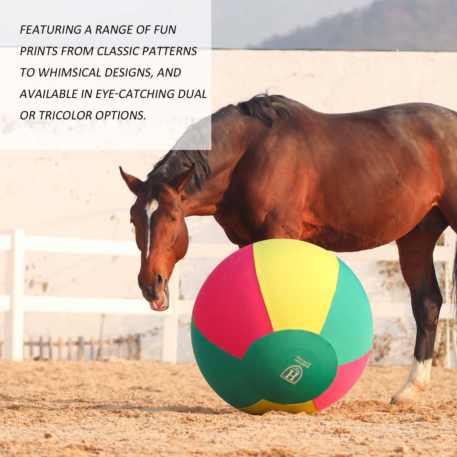 Harrison Howard Howdy Bally Horse Playball Covers Mega Ball Protective Cover For Equine Use Exclusive Fun Patterns Meadow Fiesta
