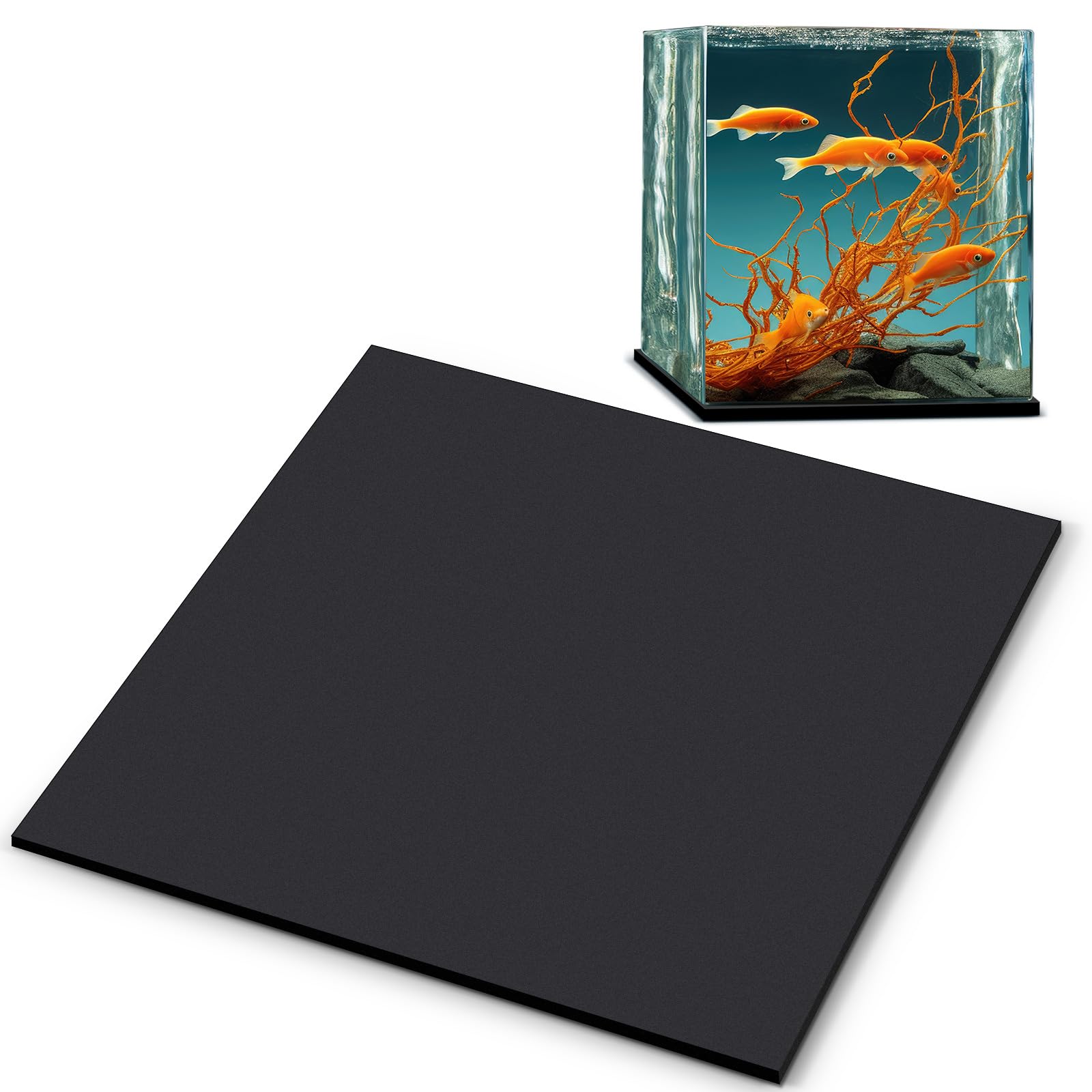 Pangda 24 X 24 Inch Aquarium Fish Self Leveling Mat For Under Tank Foam Compressible Neoprene Mat With Adhesive Backing Waterpro