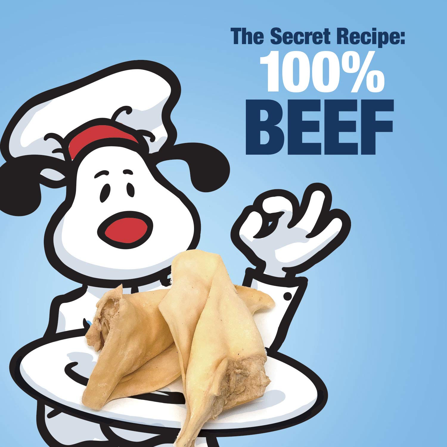 ValueBull Cow Ears, Varied Sizes/Shapes, 120 Count Bulk Pack - All Natural Dog Treats, 100% Angus Beef, Single Ingredient, Fully