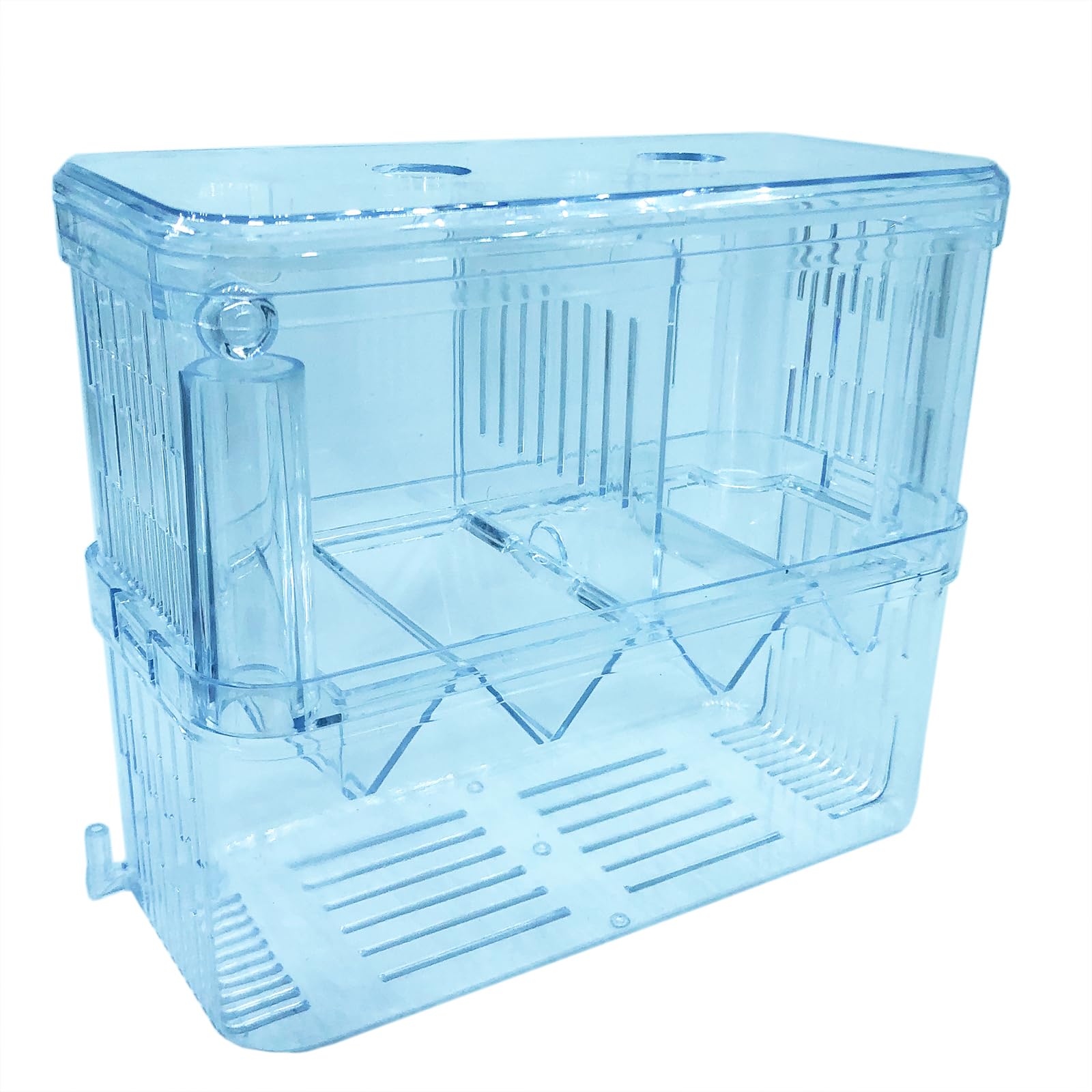 J-star Large Clear Acrylic Fish Breeder Box - Ideal for Betta, Guppy, Killifish, Shrimp, and Clownfish Isolation