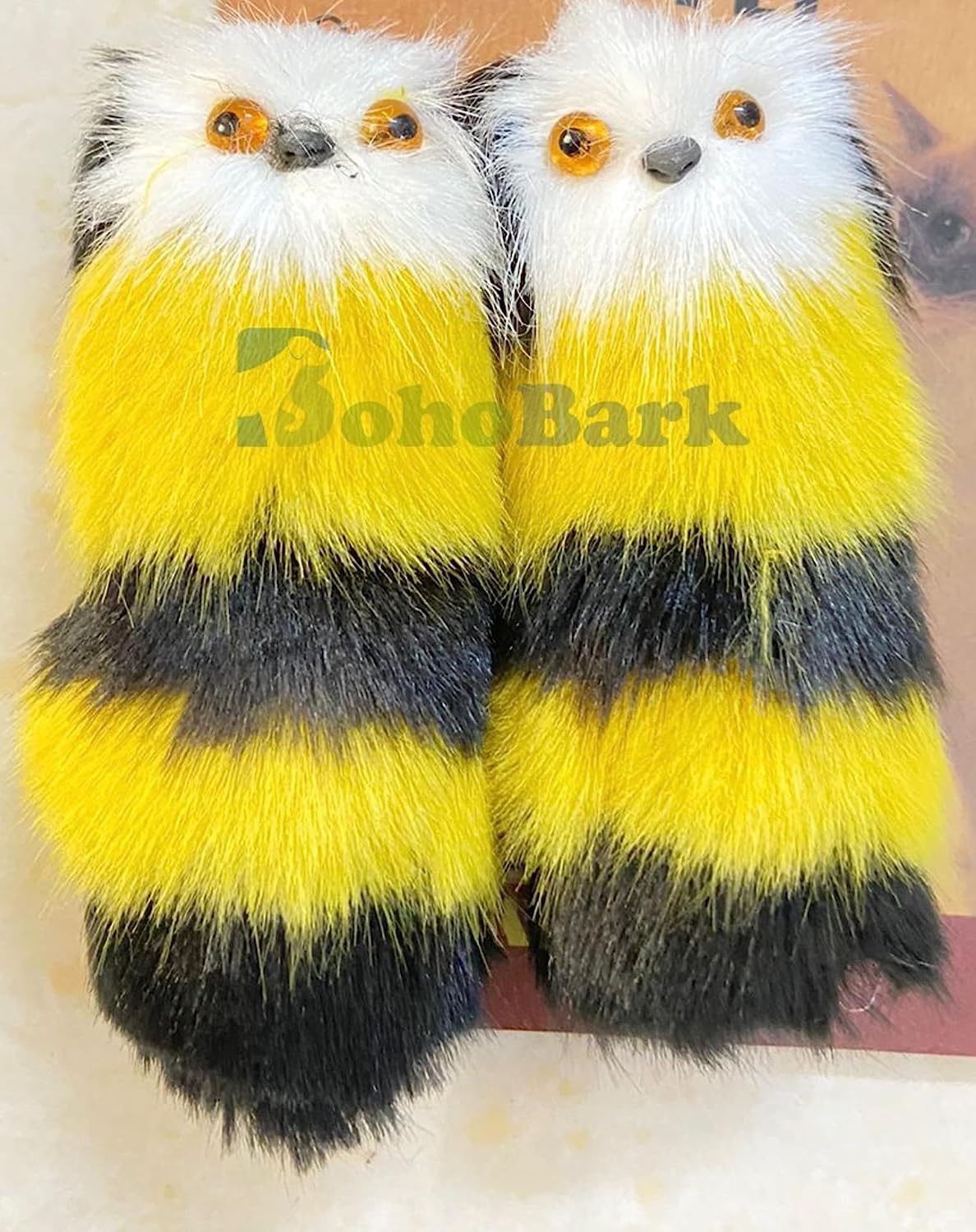 Bohobark Cat And Dogs Real Fur Cat Toy Intercative Toys For Cat Plush Toys Pack Of 2 Pcs (Sky Blue Colour) __ (Yellow, New_ Catn