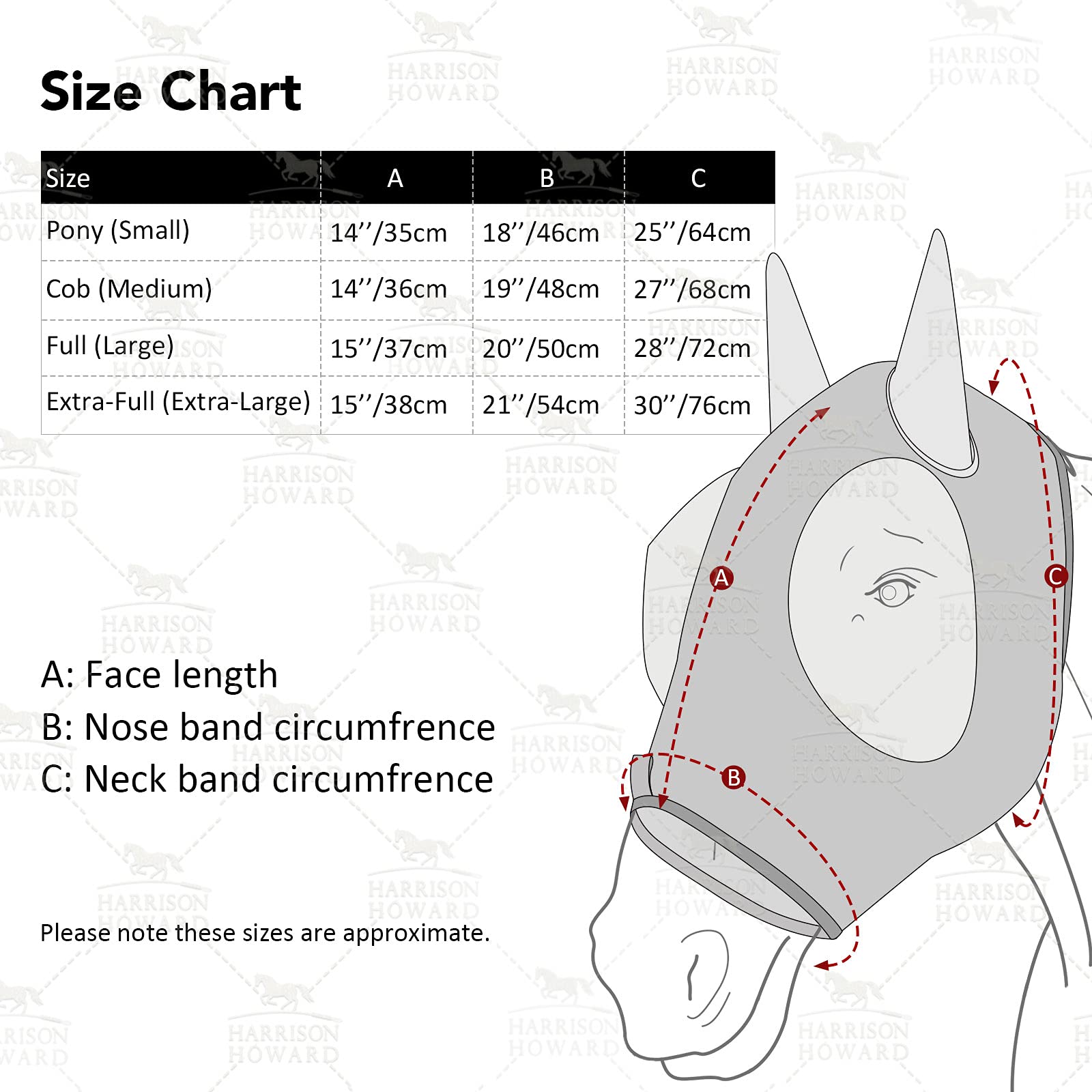 Harrison Howard Super Comfort Horse Fly Mask Elasticity Fly Mask with Ears UV Protection for Horse Champagne Gold M Cob