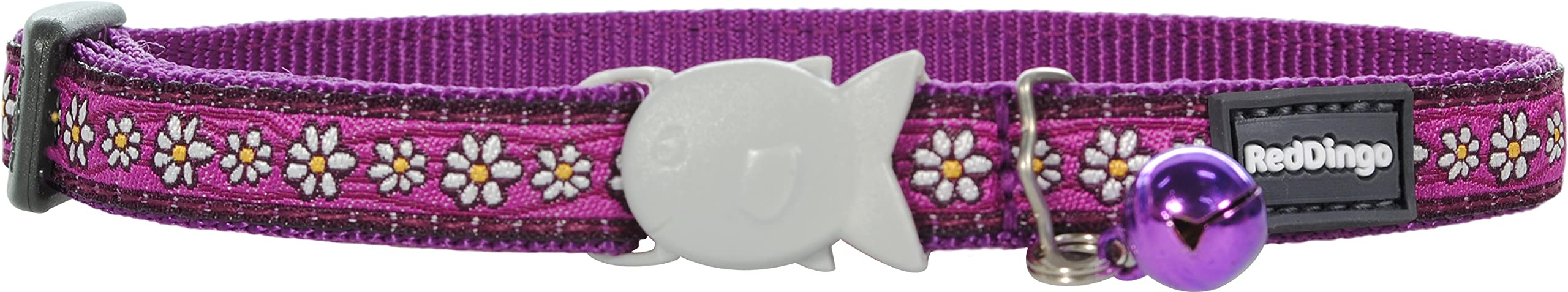Red Dingo CC-DC-PU-SM Designer Cat Collar, Daisy Chain Purple