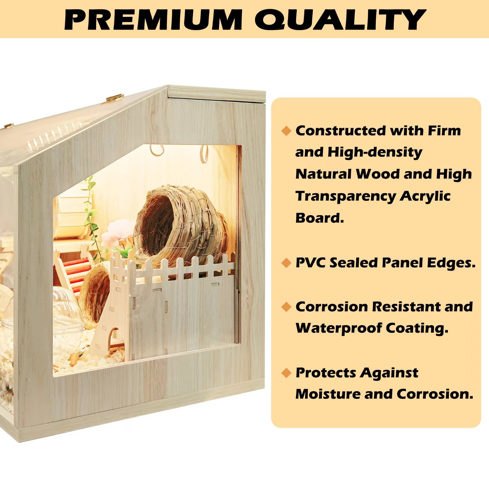 Prolee Hamster Cage Chew Proof, Guinea Pig Cages, Mice and Rat Habitat Openable Top, Hamster Habitat Solid Built