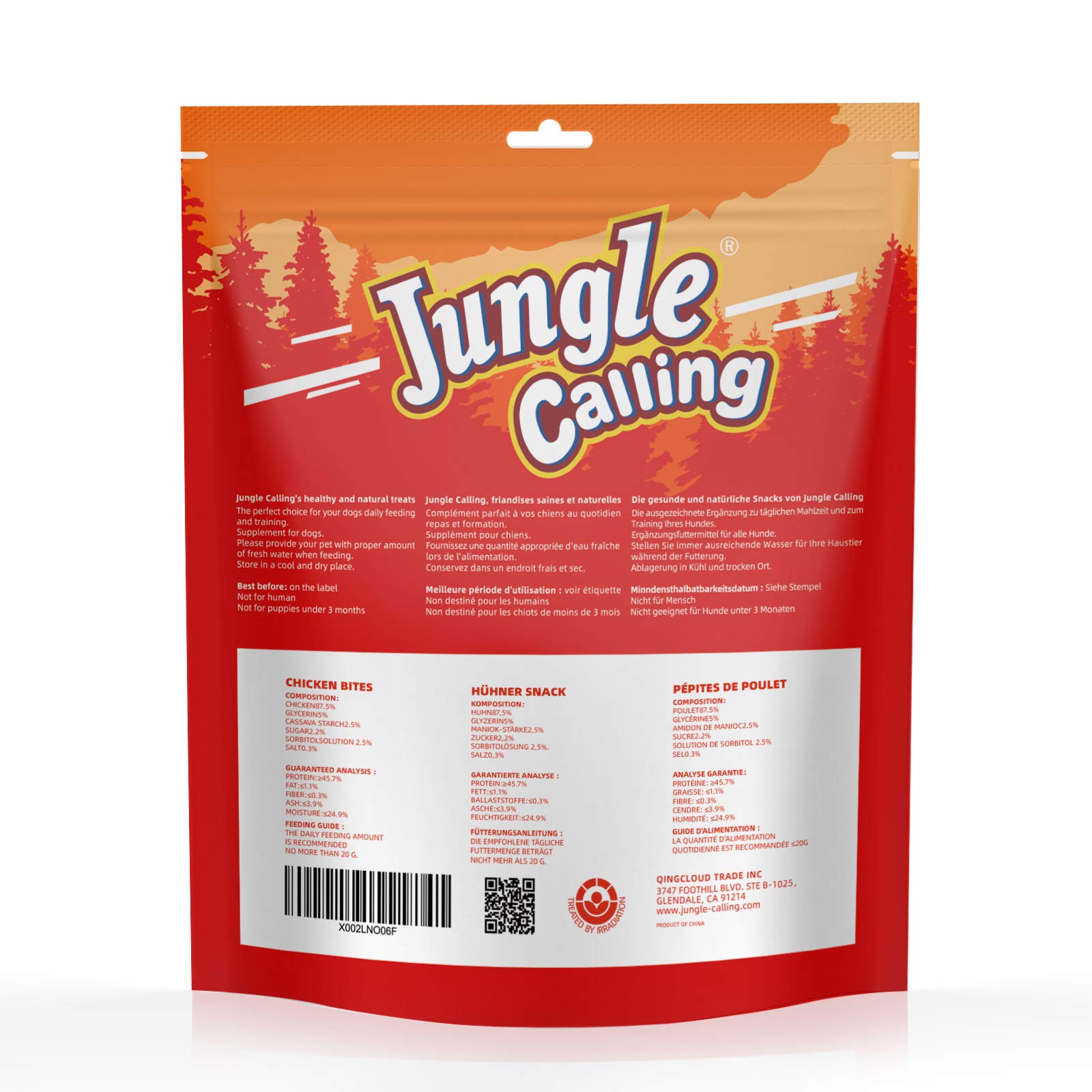 Jungle Calling Soft Chicken Treats for Dog and Cat, Natural Grain Free Chewy Food Snacks for Training Rewards for Small Dogs, Hi