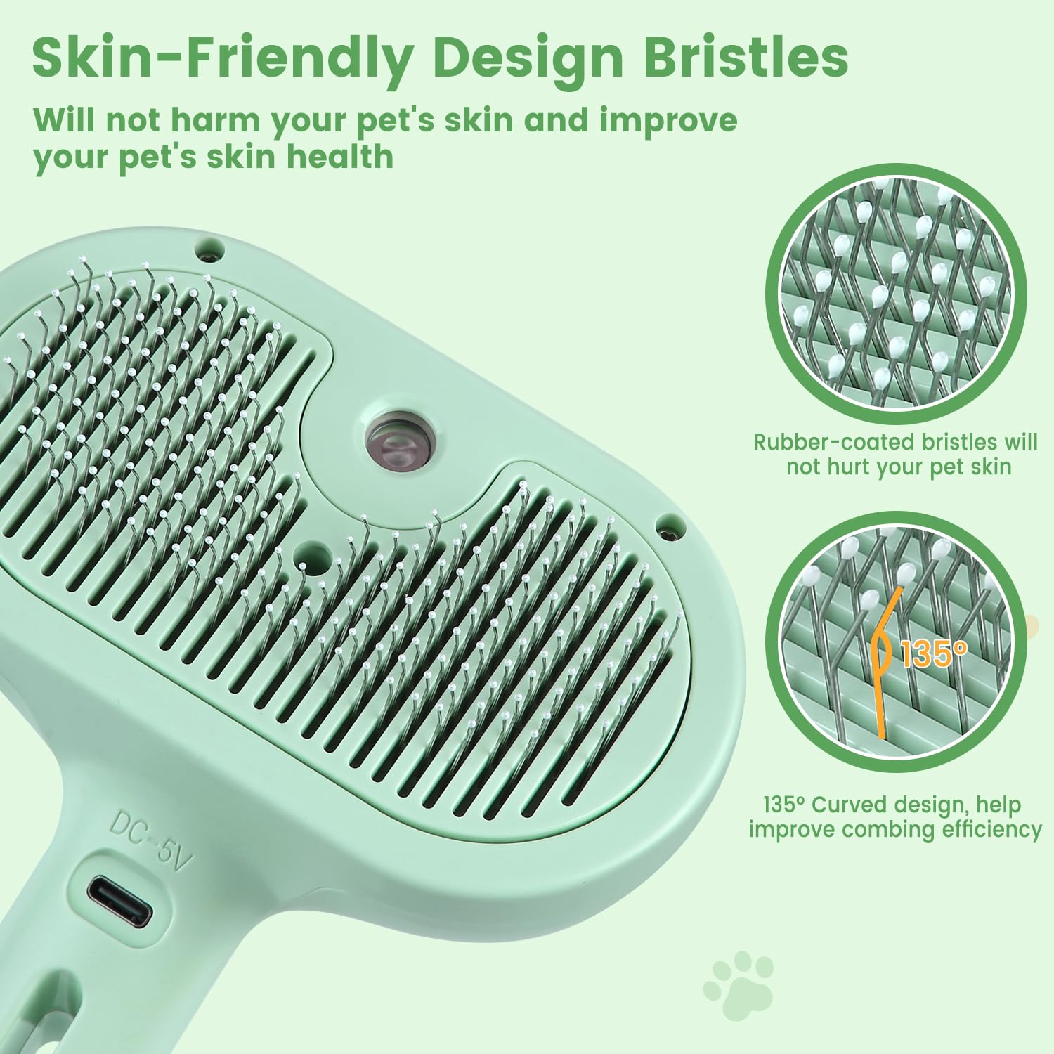 3 In 1 Cat Steam Brush, Pet Spray Hair Removal Comb For Shedding & Grooming, Water Brush For Cats Dogs Small Animals Long Short