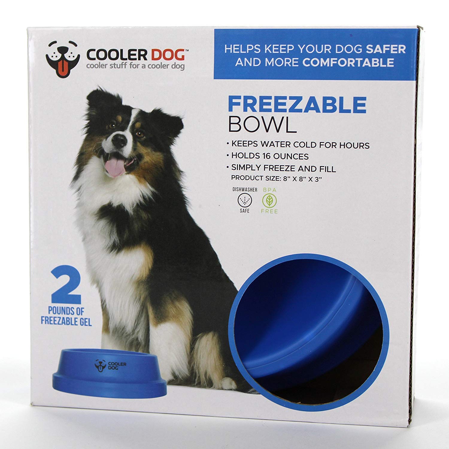 Freezable Dog Bowl - Dog Dish Water Cooler For Pets