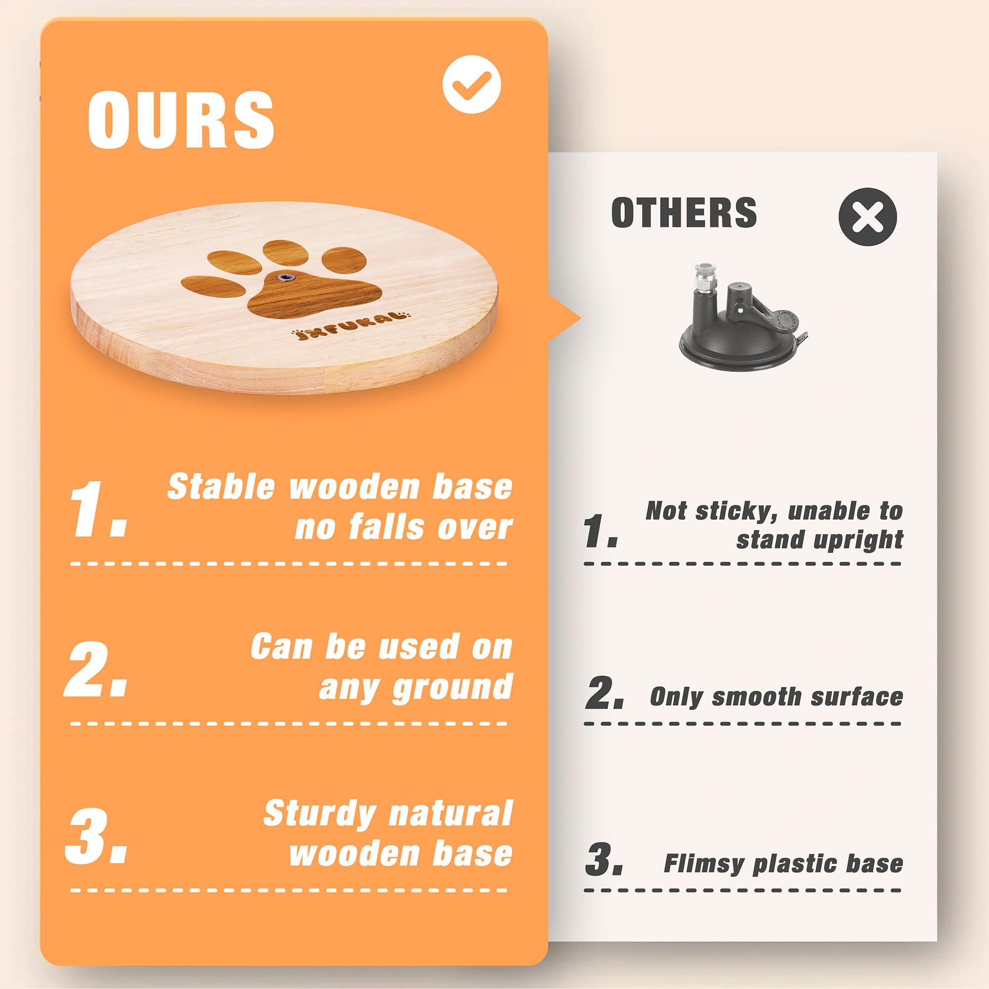 JXFUKAL Interactive cat Toy, Automatic Cat Wand Toy with Stable Wooden Base, 2 PCS Detachable Cat Teaser, 5PCS Refills Replaceme