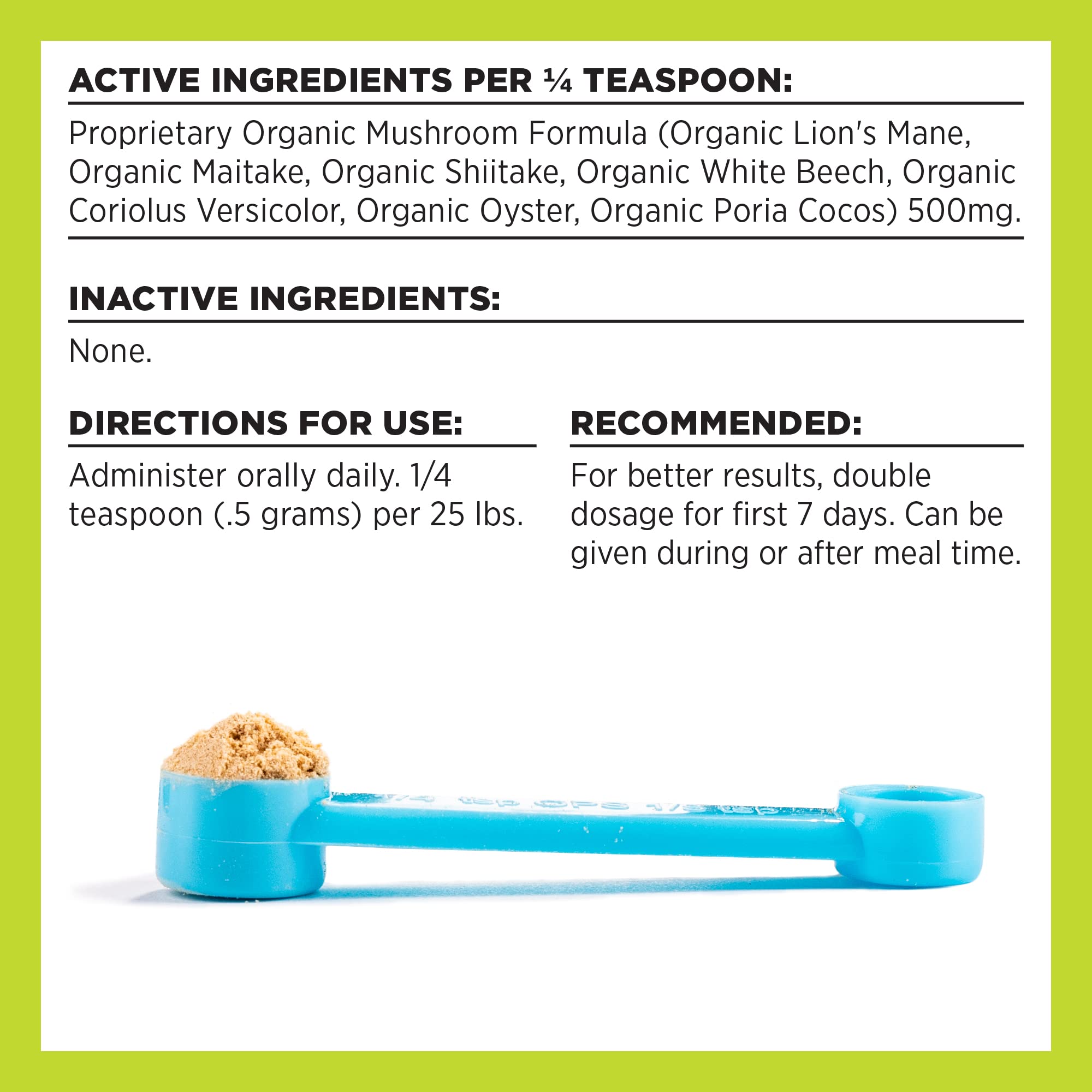 BIXBI Dog & Cat Clean Digestion Support, 2.12 oz (60 g) - All Natural Organic Pet Superfood - Daily Mushroom Powder Supplement -