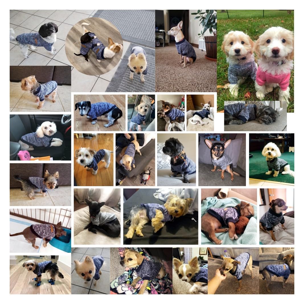 Chborless Pet Dog Classic Knitwear Sweater Warm Winter Puppy Pet Coat Soft Sweater Clothing For Small Dogs (Xs, Navy Blue)