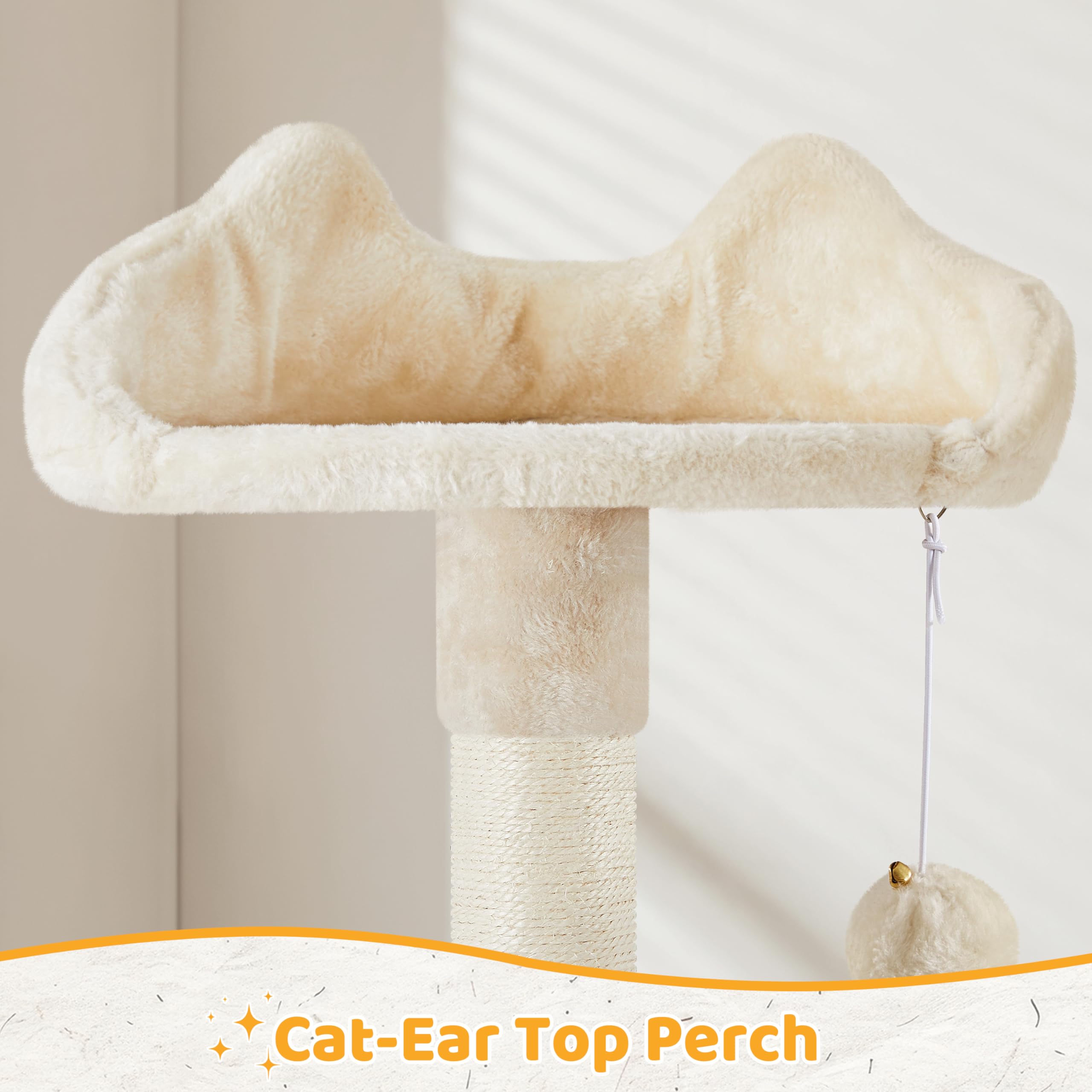 Yaheetech Cat Tree, 54in Tall Cat Tower for Indoor Cats with Extended Platform & Basket, Spacious Cat Condo, Funny Hammock, Scra