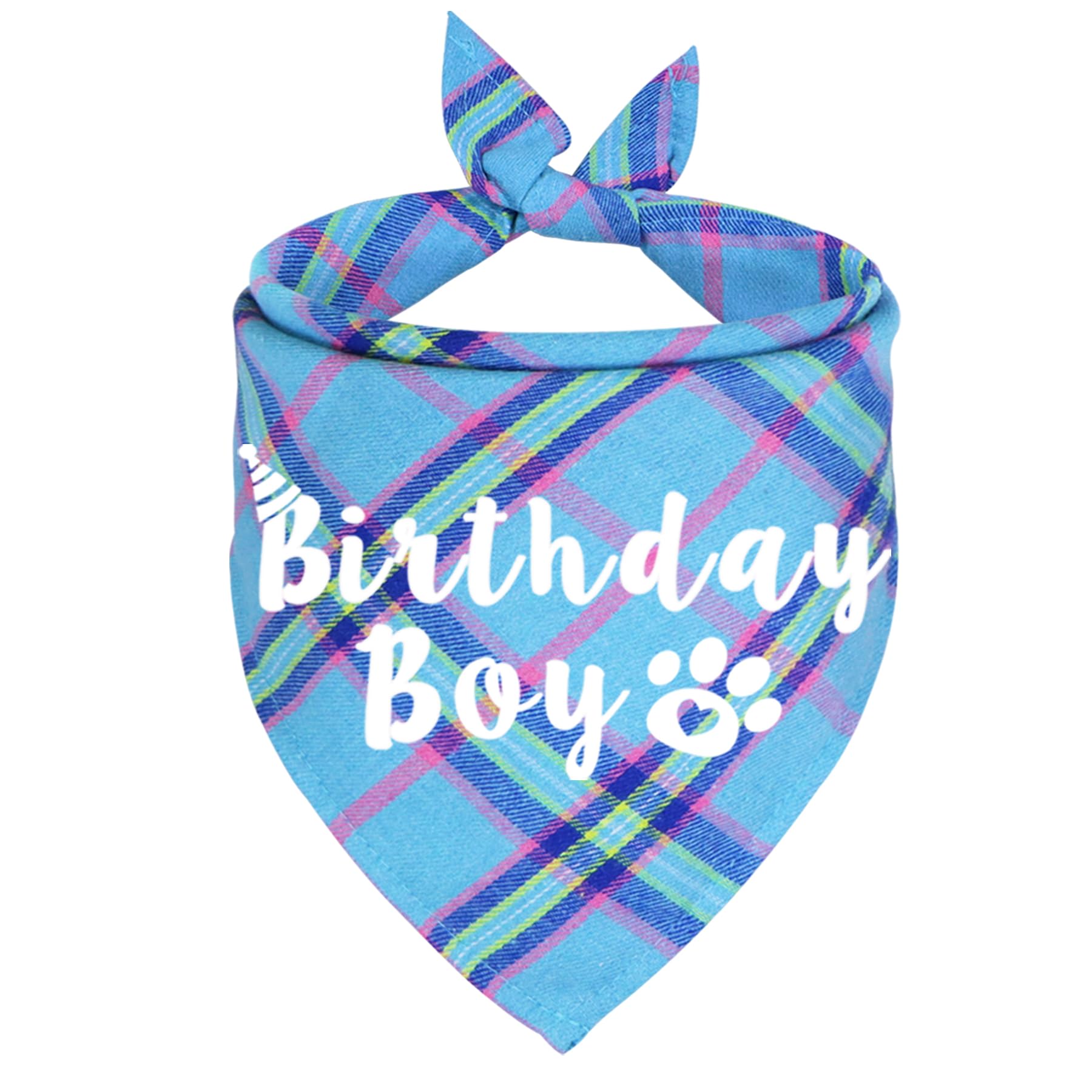 Jotfa Dog Birthday Bandana, Multi Sizes Birthday Bandana For Dogs Dog Birthday Boy Bandana For Large Extra Large Dogs Pets (Ligh