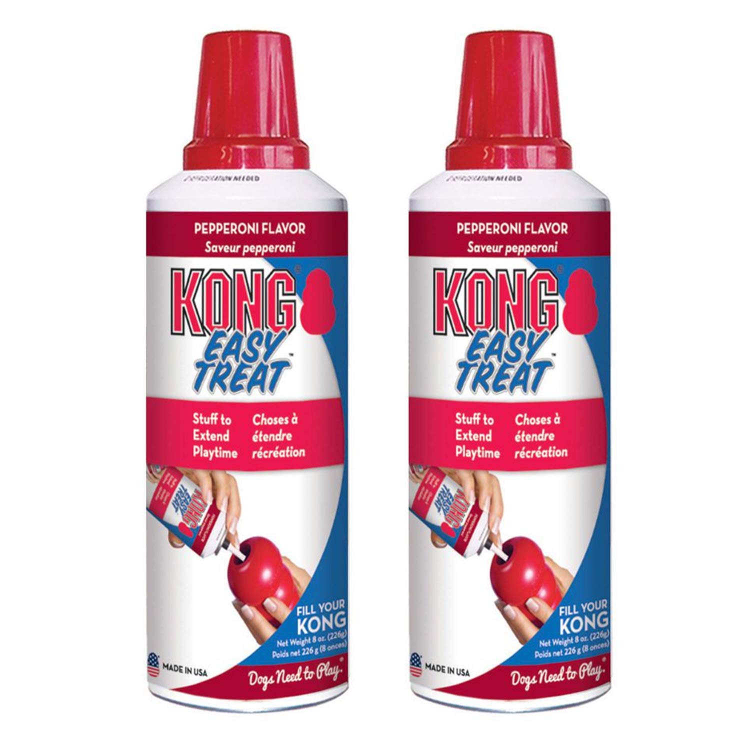 KONG Easy Treat Pepperoni - Spreadable Dog Treat Paste for Lick Mats - Pet Treat Spray for Dog Enrichment - Dog Treat Paste for 