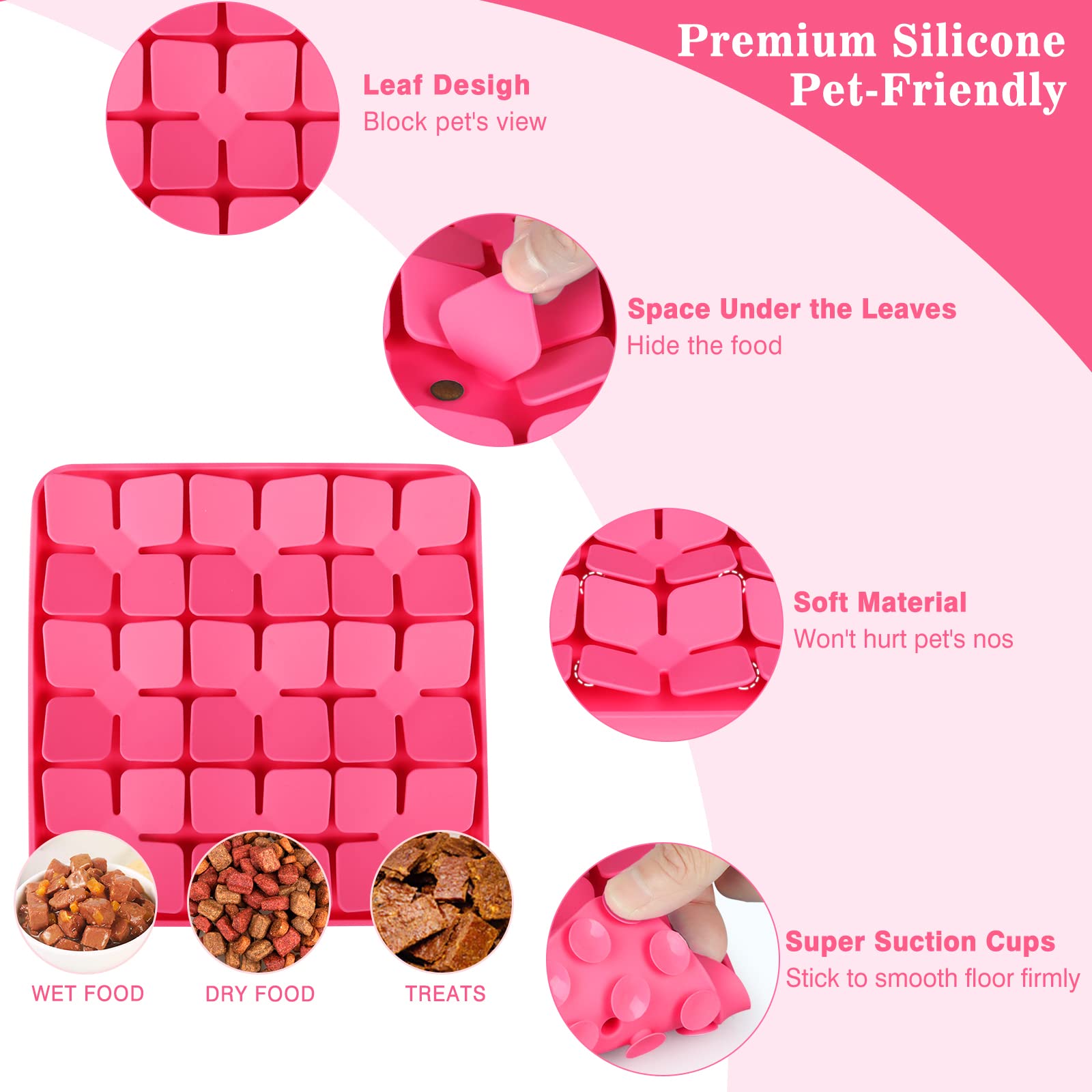 2 Pack Snuffle Mat For Dogs,Silicone Interactive Dog Mat No Hurt For Dog'S Nose For Smell Training And Slow Eating,Encourages Na